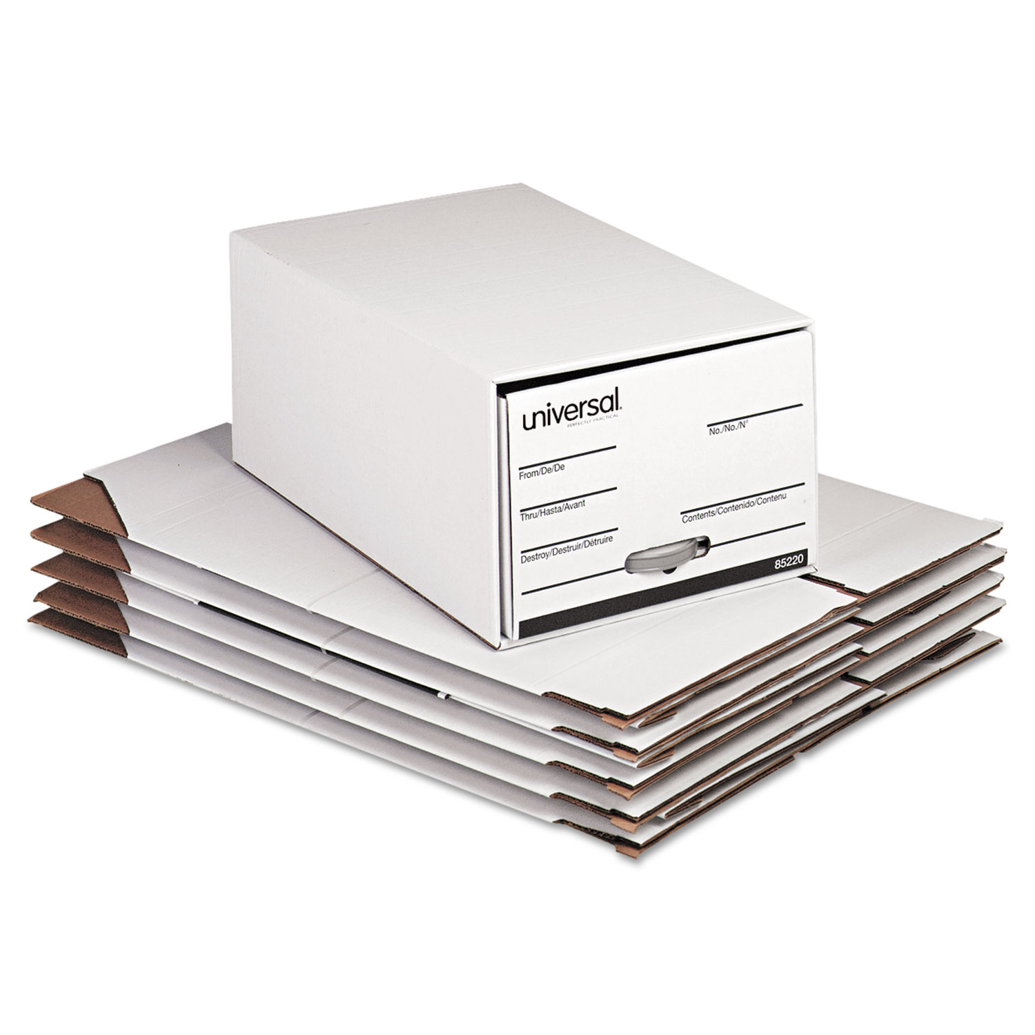 Storage Box Drawer Files, Legal, Fiberboard, 15 x 24 x 10, White, 6/Carton
