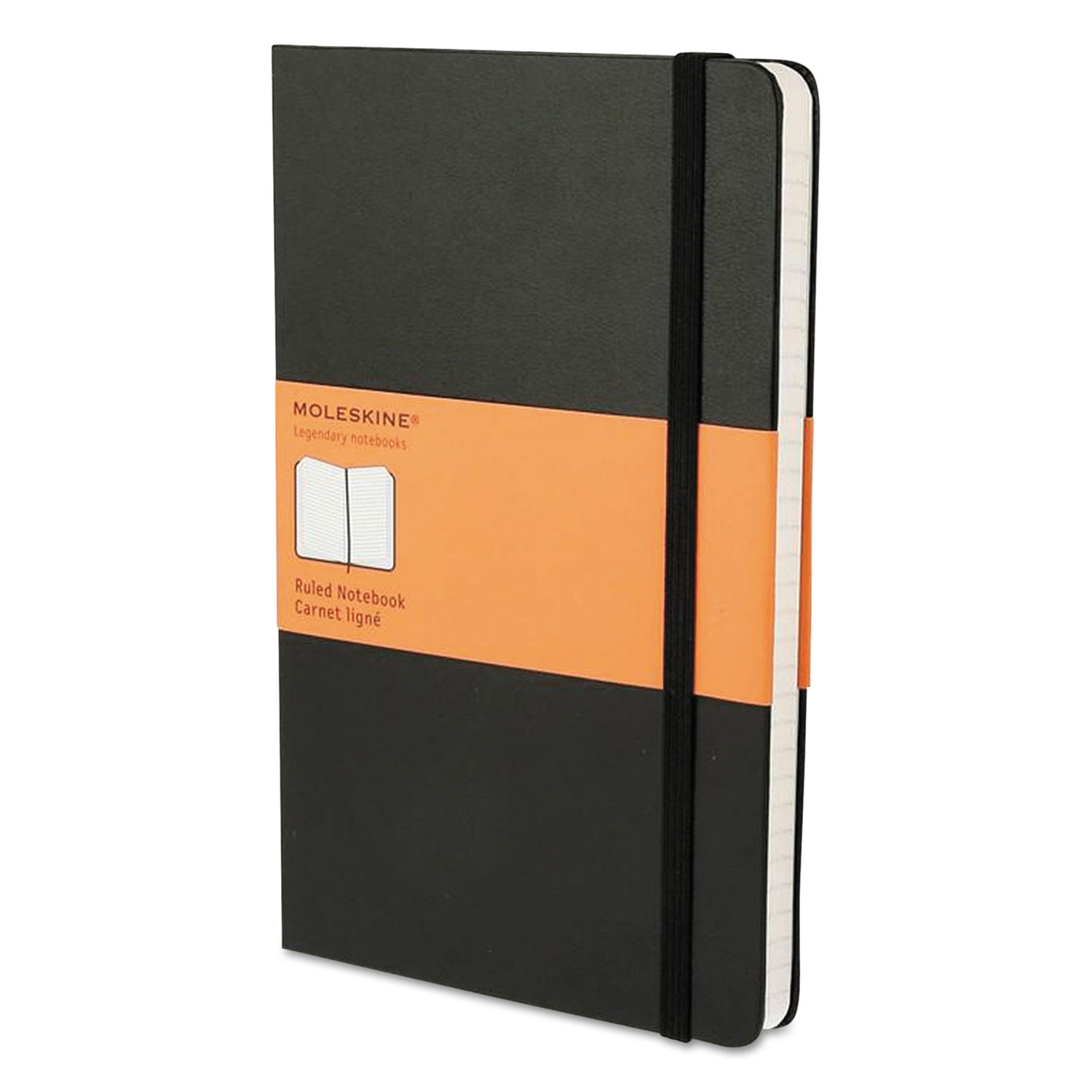  Moleskine 9788883701122 Hard Cover Notebook, Narrow Rule, Black Cover, 8.25 x 5, 192 Sheets (HBGMBL14) 