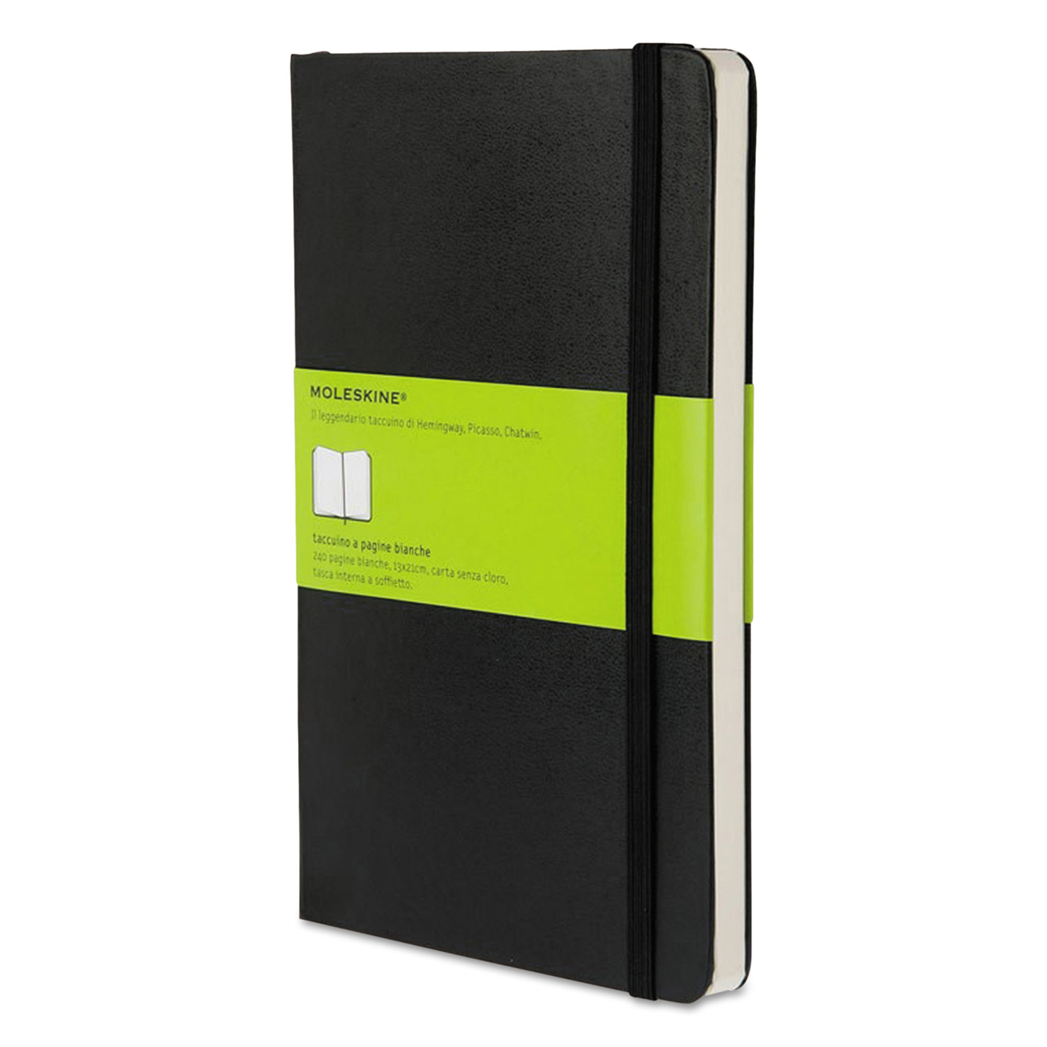  Moleskine 9788883701146 Hard Cover Notebook, Unruled, Black Cover, 8.25 x 5, 192 Sheets (HBGMBL17) 