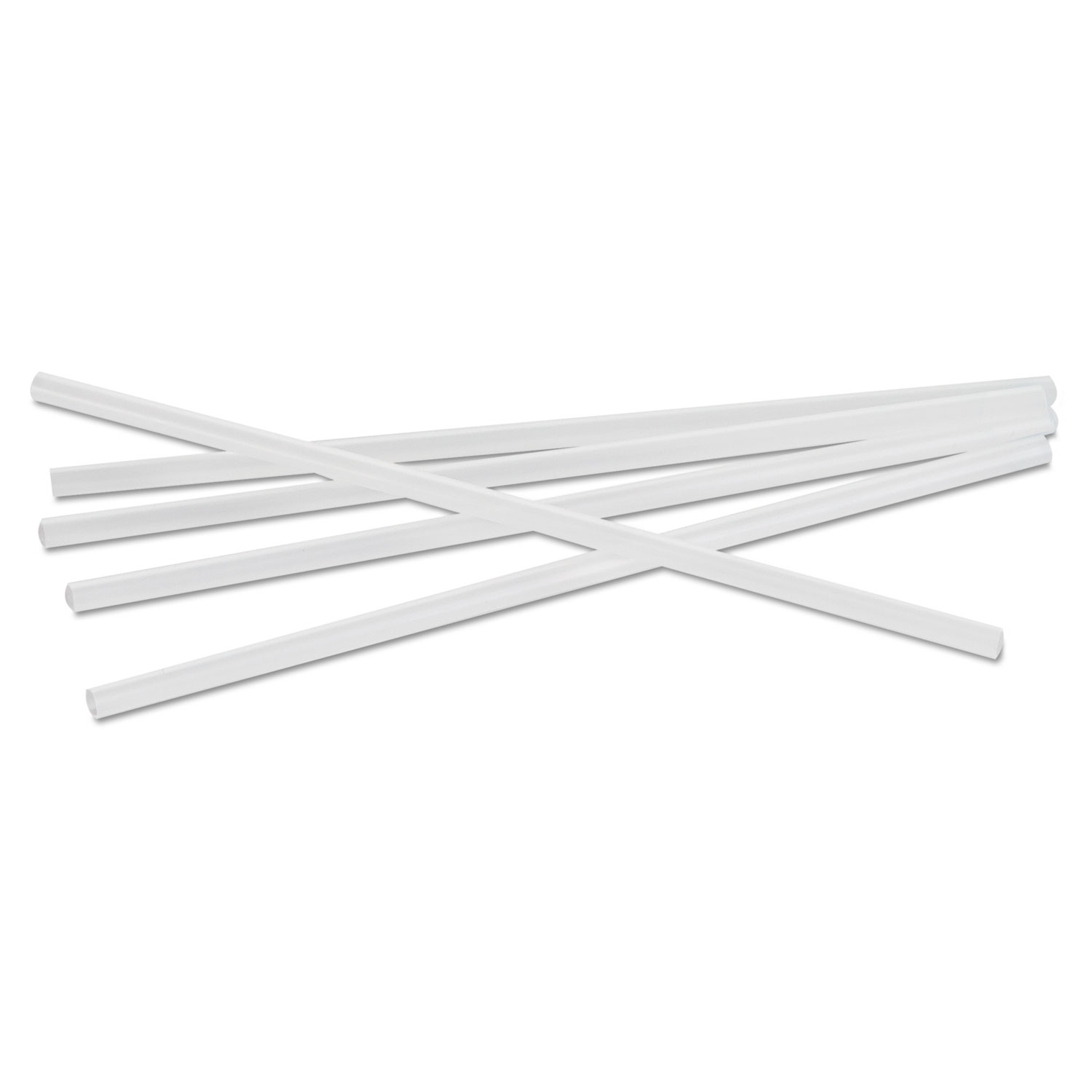 Jumbo Straws, 7 3/4, Plastic, Translucent, Unwrapped, 250/Pack