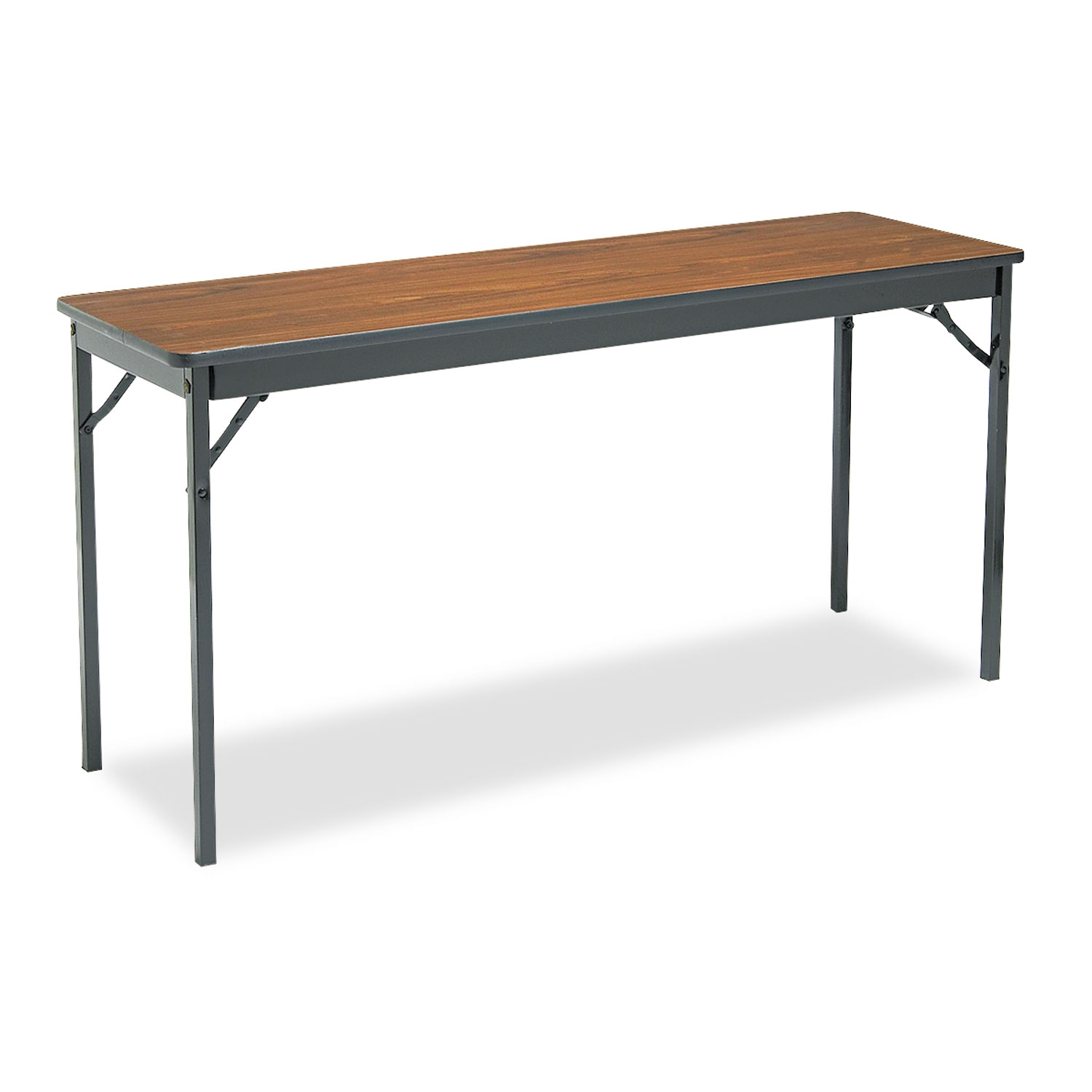  Barricks CL1860-WA Special Size Folding Table, Rectangular, 60w x 18d x 30h, Walnut/Black (BRKCL1860WA) 