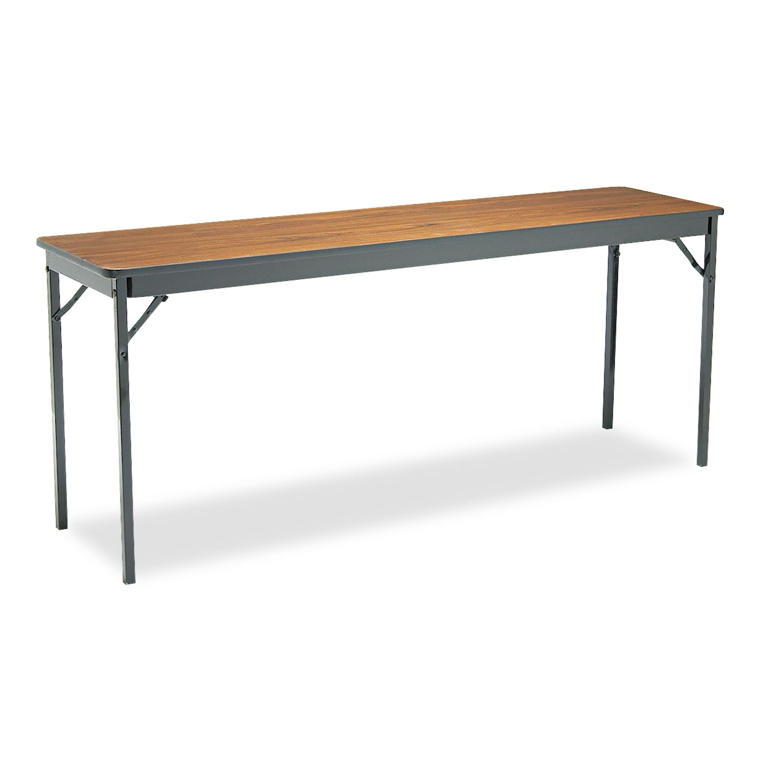  Barricks CL1872-WA Special Size Folding Table, Rectangular, 72w x 18d x 30h, Walnut/Black (BRKCL1872WA) 