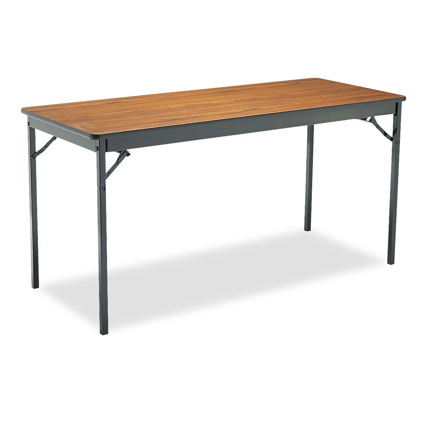  Barricks CL2460WA Special Size Folding Table, Rectangular, 60w x 24d x 30h, Walnut/Black (BRKCL2460WA) 