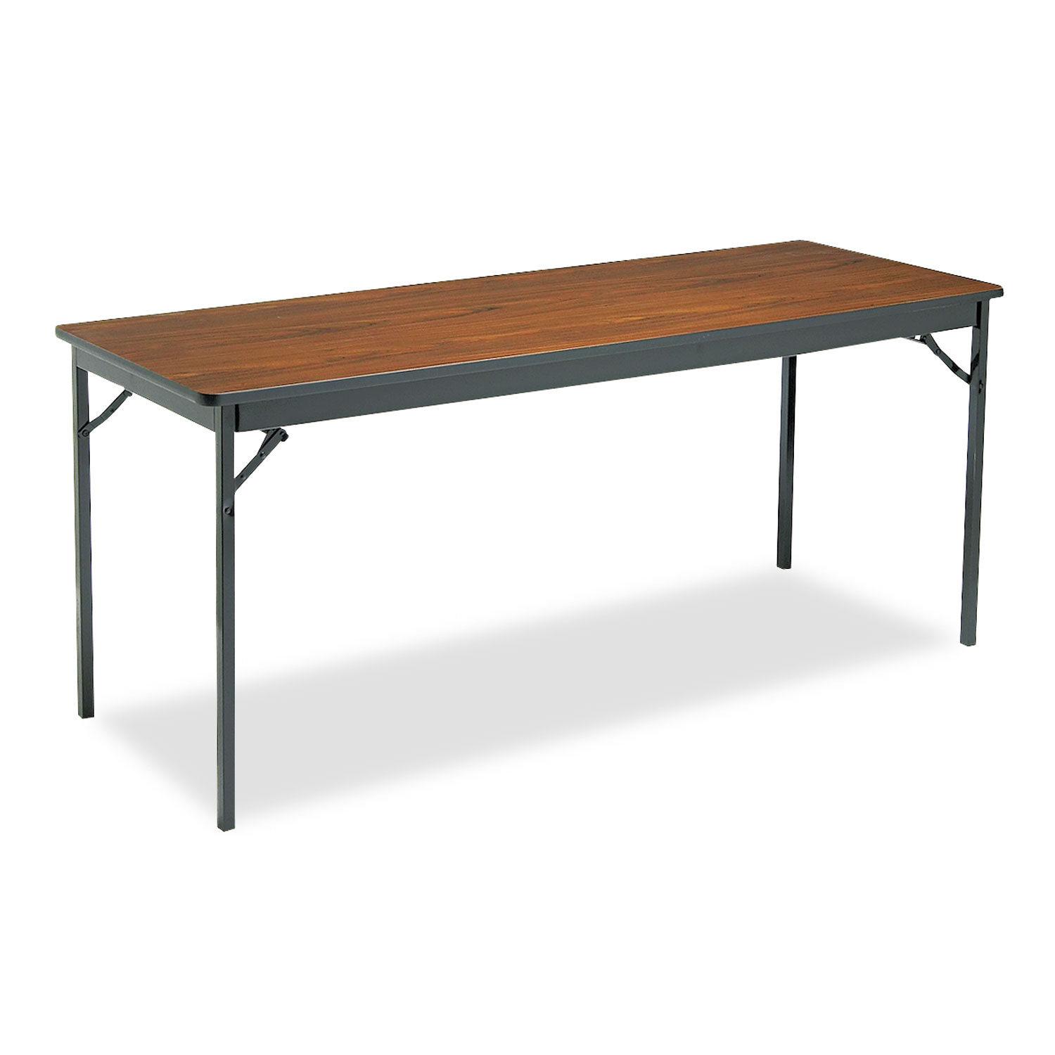  Barricks CL2472-WA Special Size Folding Table, Rectangular, 72w x 24d x 30h, Walnut/Black (BRKCL2472WA) 