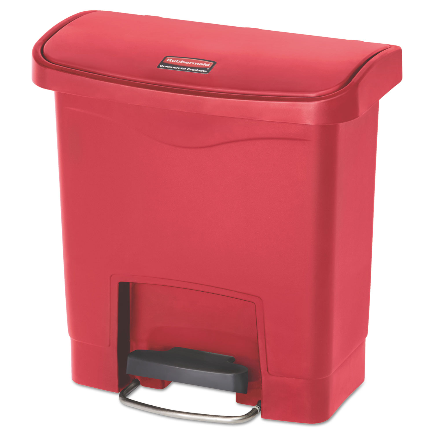  Rubbermaid Commercial 1883563 Slim Jim Resin Step-On Container, Front Step Style, 4 gal, Red (RCP1883563) 