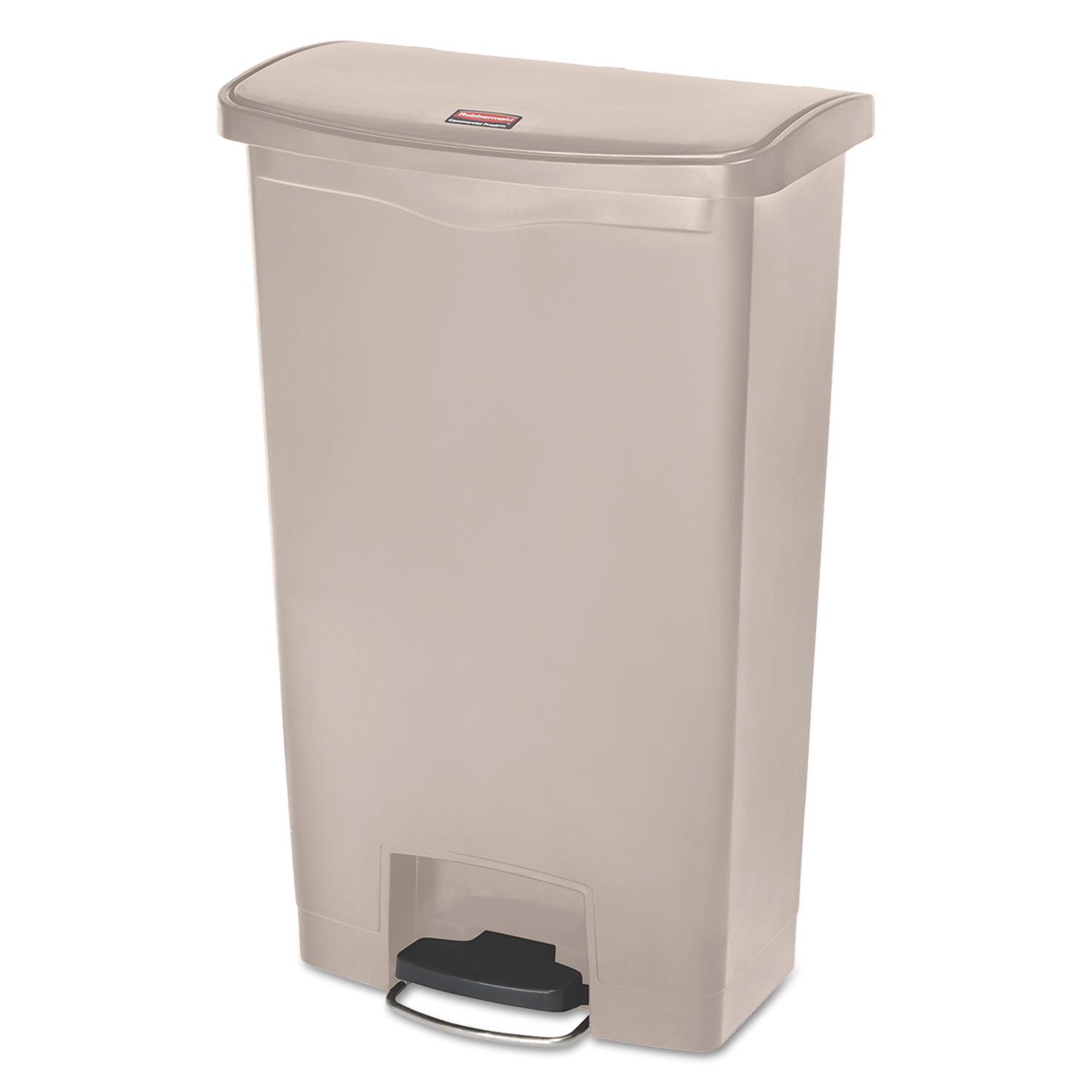  Rubbermaid Commercial 1883460 Slim Jim Resin Step-On Container, Front Step Style, 18 gal, Beige (RCP1883460) 