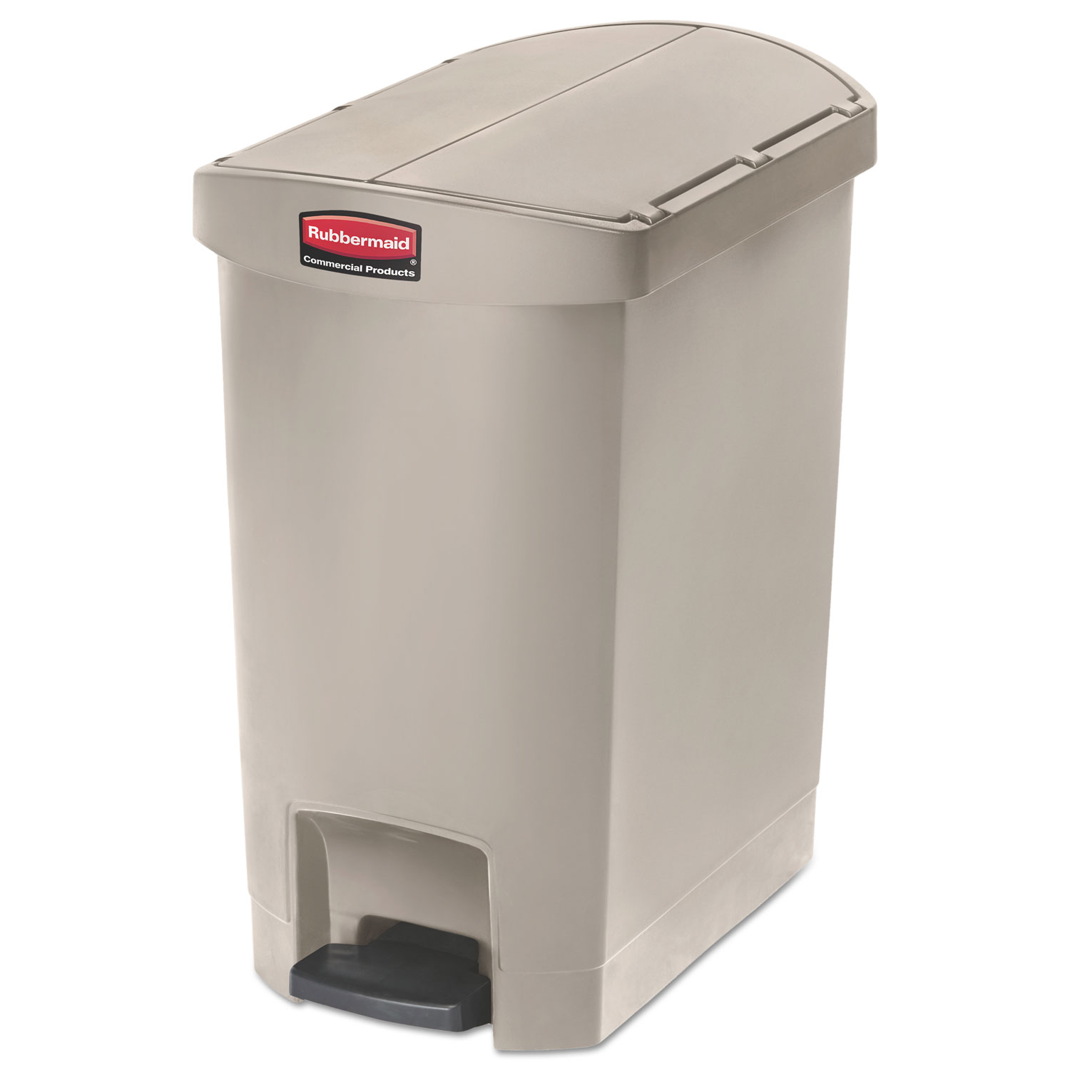  Rubbermaid Commercial 1883457 Slim Jim Resin Step-On Container, End Step Style, 8 gal, Beige (RCP1883457) 