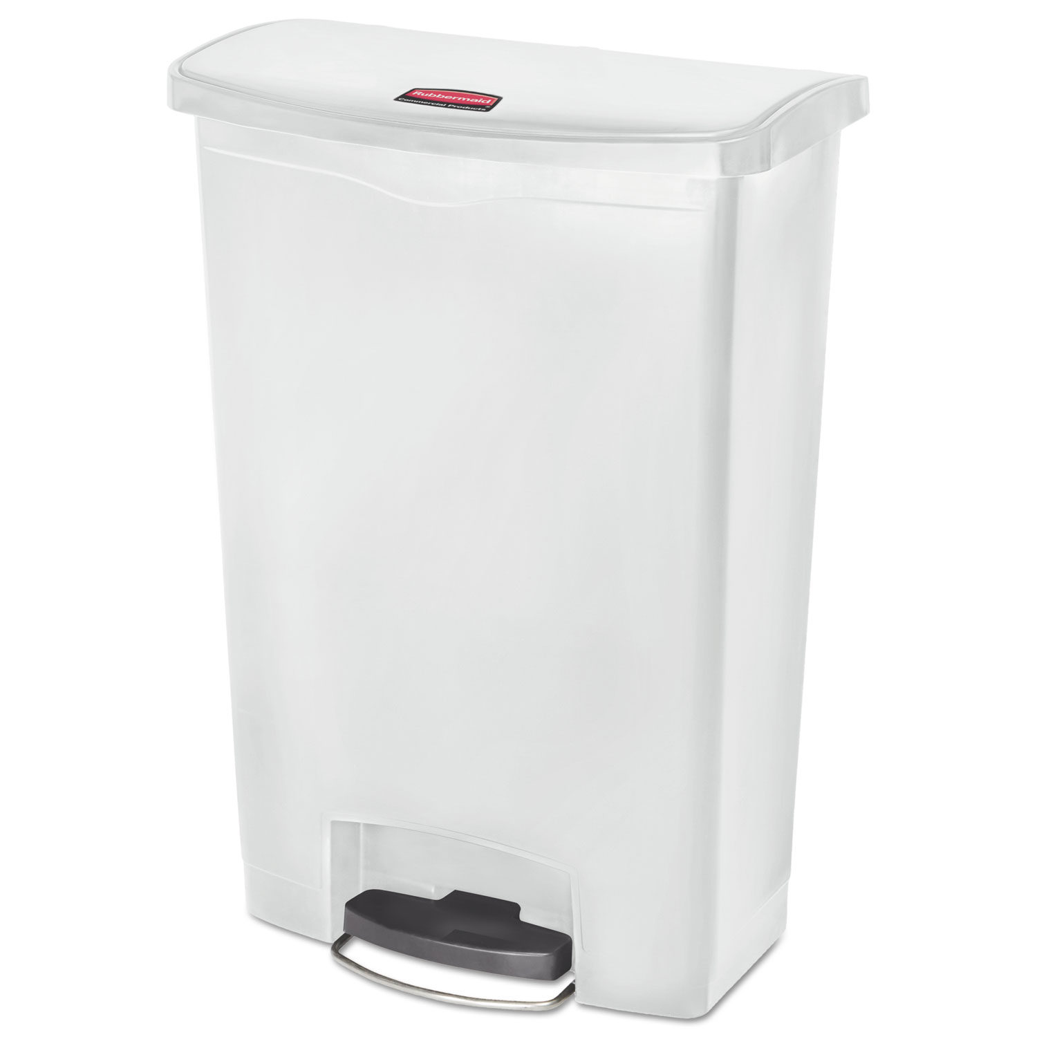  Rubbermaid Commercial 1883561 Slim Jim Resin Step-On Container, Front Step Style, 24 gal, White (RCP1883561) 