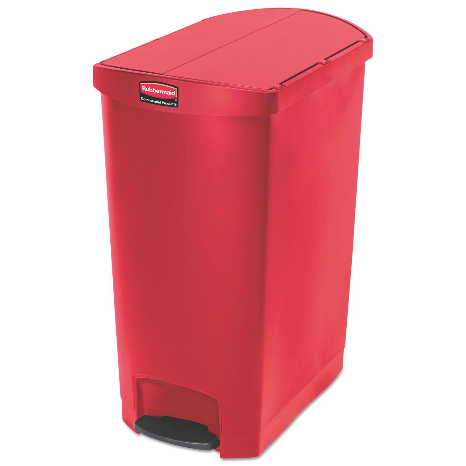  Rubbermaid Commercial 1883571 Slim Jim Resin Step-On Container, End Step Style, 24 gal, Red (RCP1883571) 