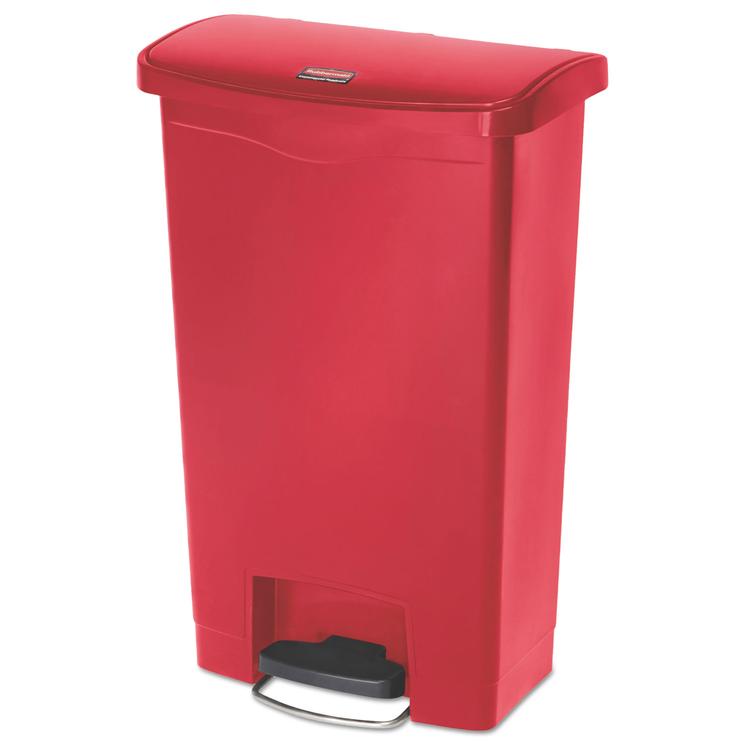  Rubbermaid Commercial 1883566 Slim Jim Resin Step-On Container, Front Step Style, 13 gal, Red (RCP1883566) 