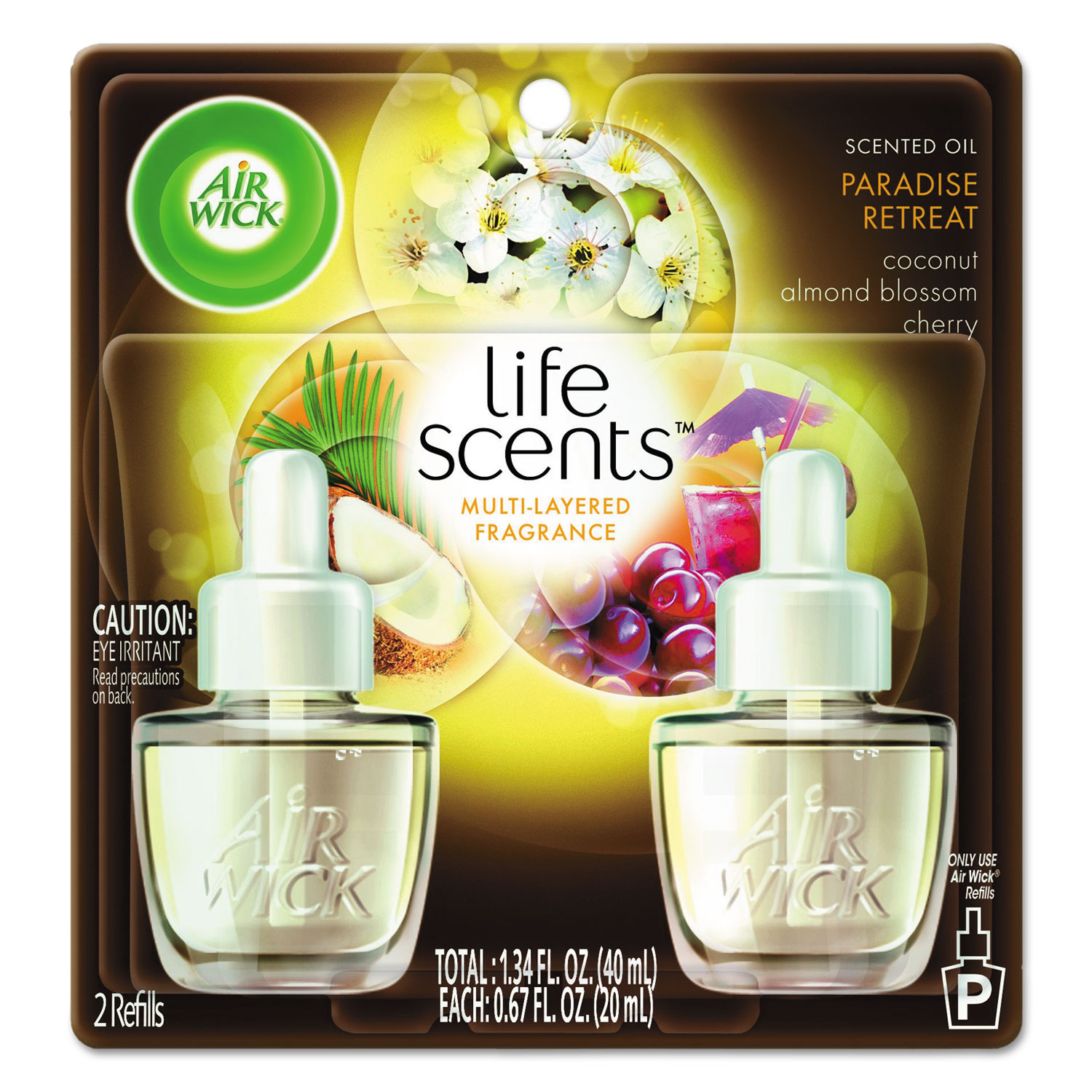 Life Scents Scented Oil Refills, Paradise Retreat, 0.67 oz, 2/Pack