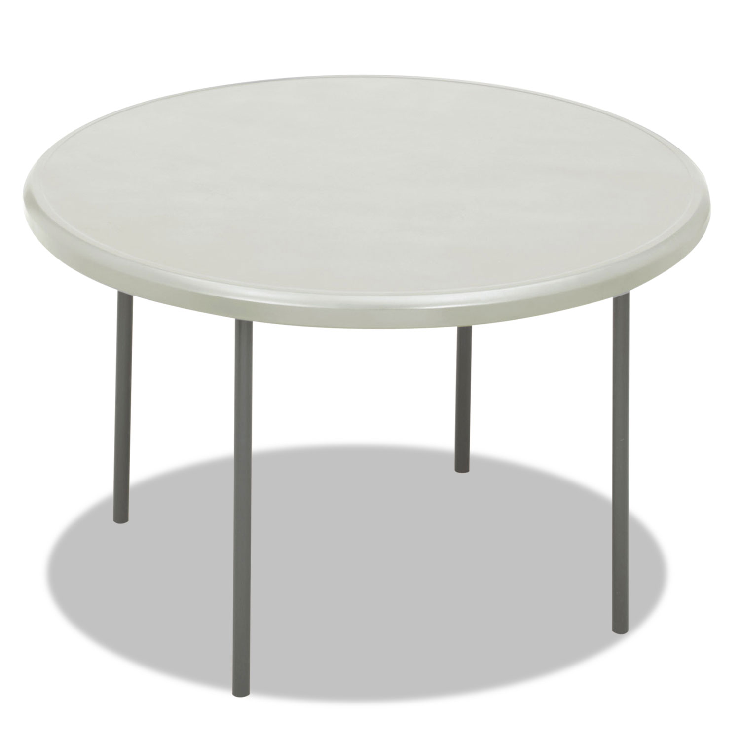  Iceberg 65243 IndestrucTables Too 1200 Series Resin Folding Table, 48 dia x 29h, Platinum (ICE65243) 