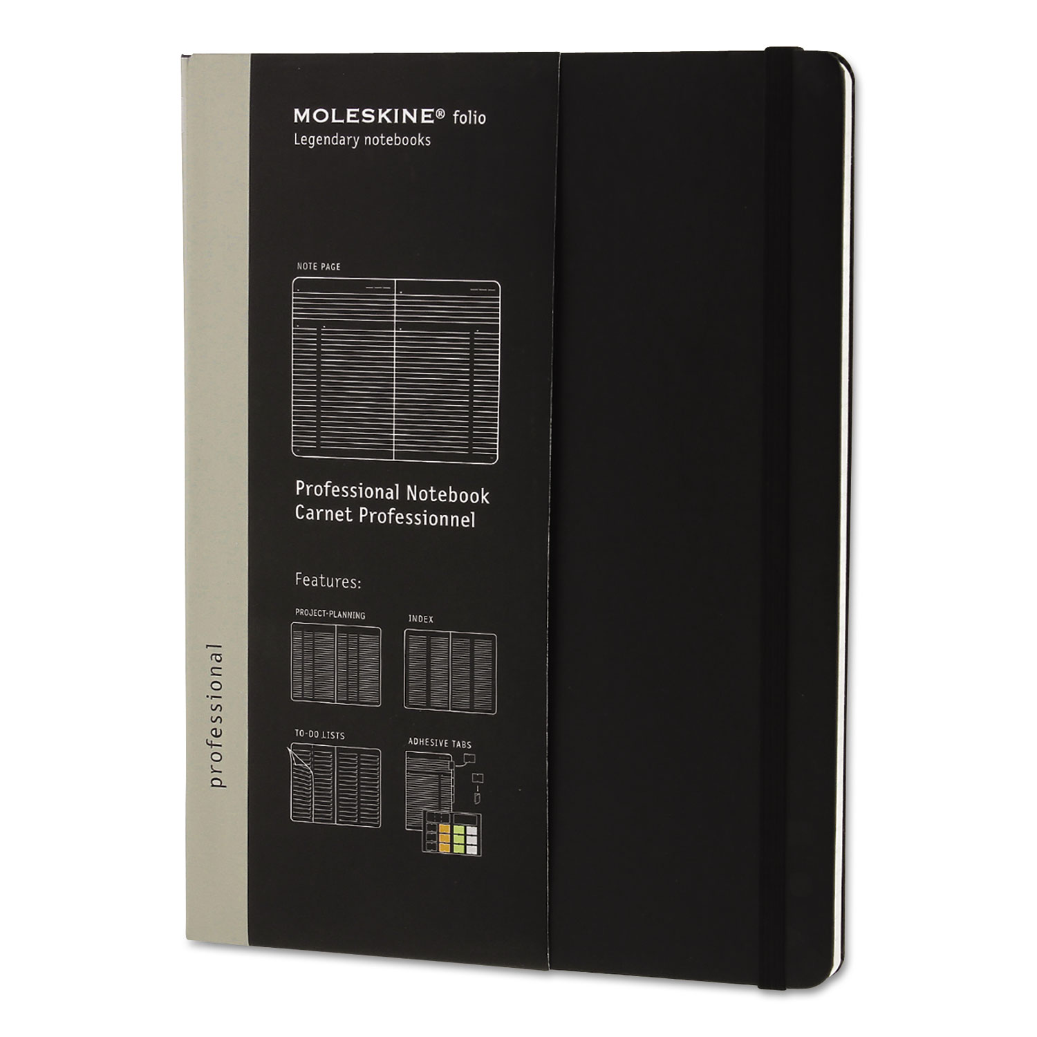  Moleskine PROPFNTB4HBK Professional Notebook, Narrow Rule, Black Cover, 9.75 x 7.5, 192 Sheets (HBGPROPFNTB4HBK) 