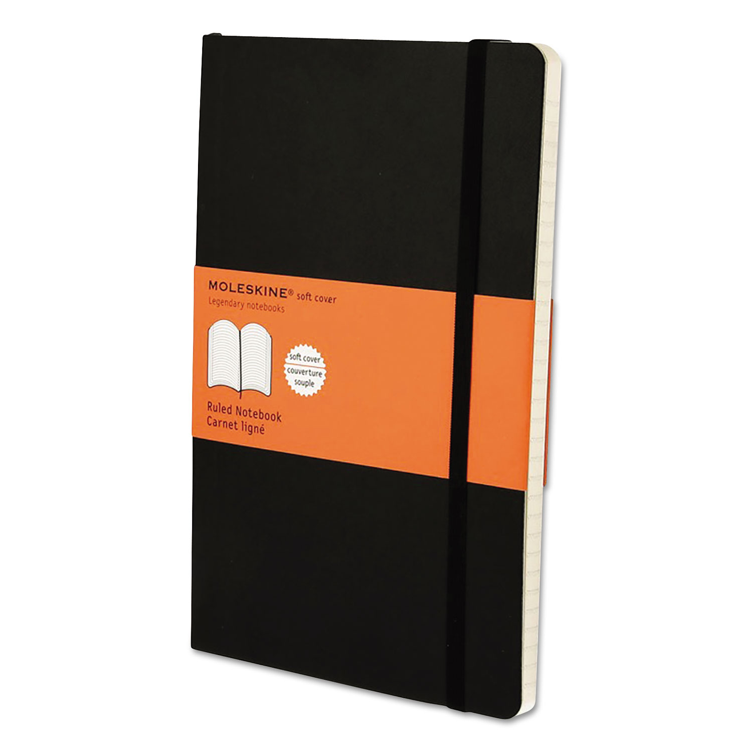  Moleskine 9788883707162 Classic Softcover Notebook, 1 Subject, Narrow Rule, Black Cover, 8.25 x 5, 192 Sheets (HBGMSL14) 