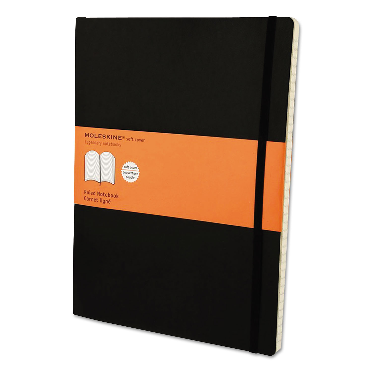  Moleskine 9788883707223 Classic Softcover Notebook, 1 Subject, Narrow Rule, Black Cover, 10 x 7.5, 192 Sheets (HBGMSX14) 