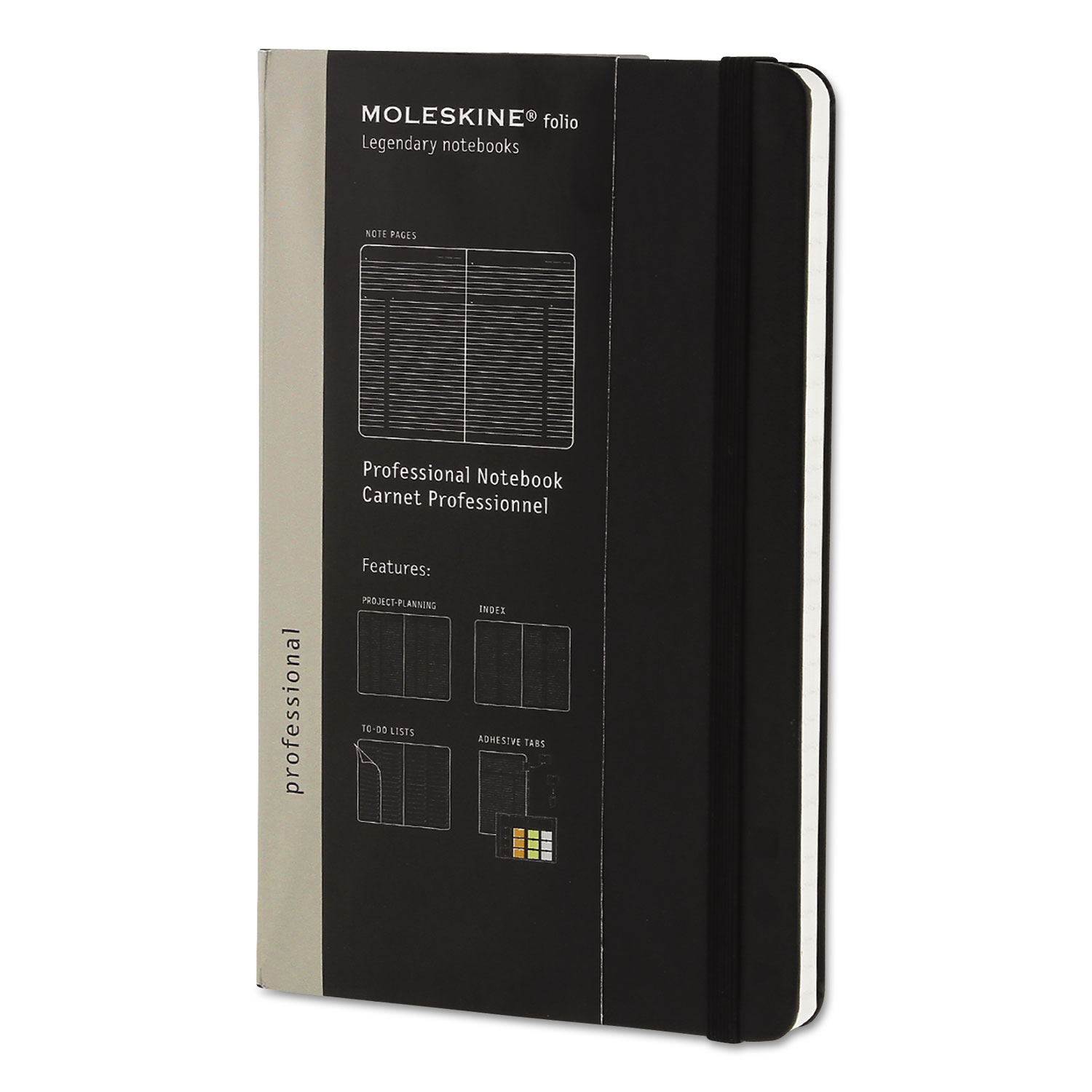  Moleskine PROPFNTB3HBK Professional Notebook, Narrow Rule, Black Cover, 8.25 x 5, 240 Sheets (HBGPROPFNTB3HBK) 