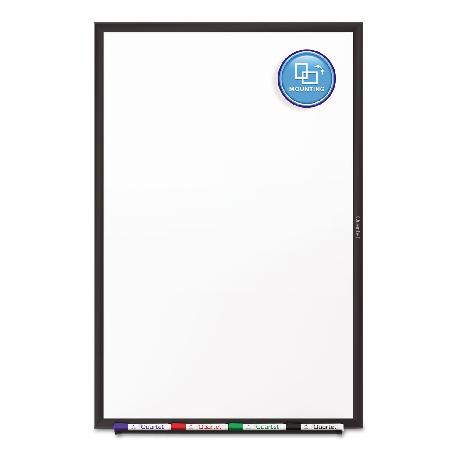 Classic Series Melamine Dry Erase Board, 36 x 24, White Surface, Black Frame