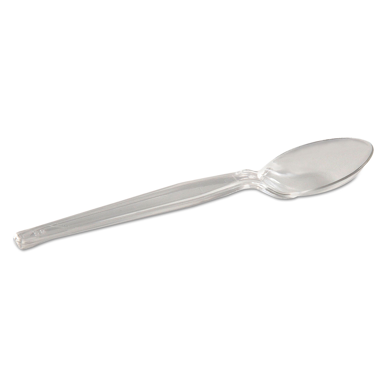Plastic Cutlery, Heavyweight Teaspoon, Crystal Clear, 6, 1000/Carton