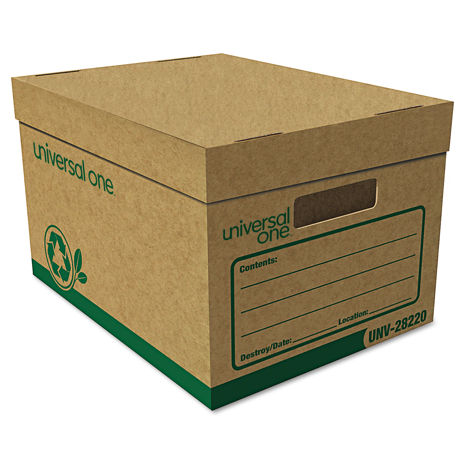 UNIVERSAL Recycled Record Storage Box Letter 12 x 15 x 10 Kraft 12/Carton 28224 