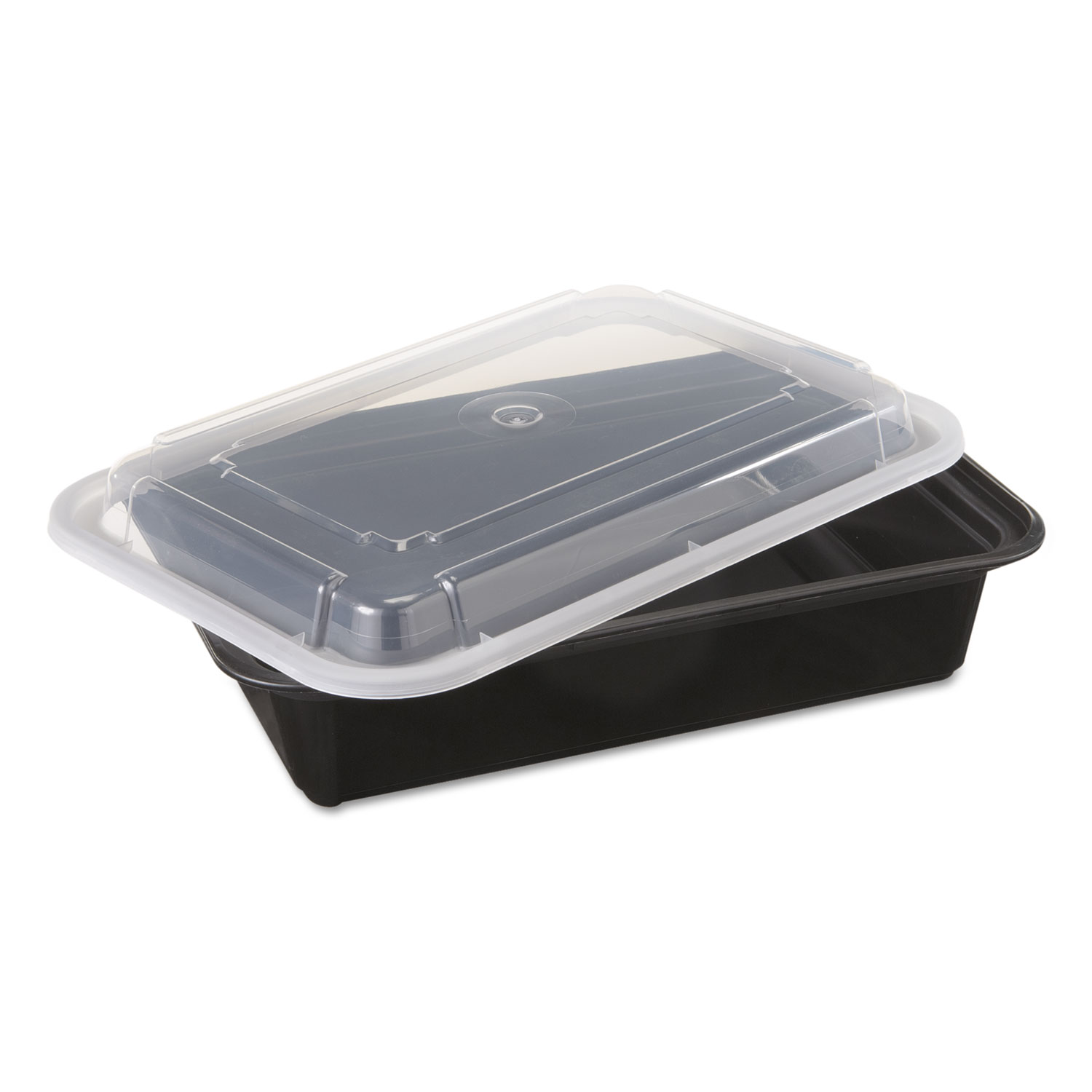 Pactiv Evergreen Newspring VERSAtainer Microwavable Containers, 16 oz, 6  Diameter, Black/Clear, Plastic, 150/Carton