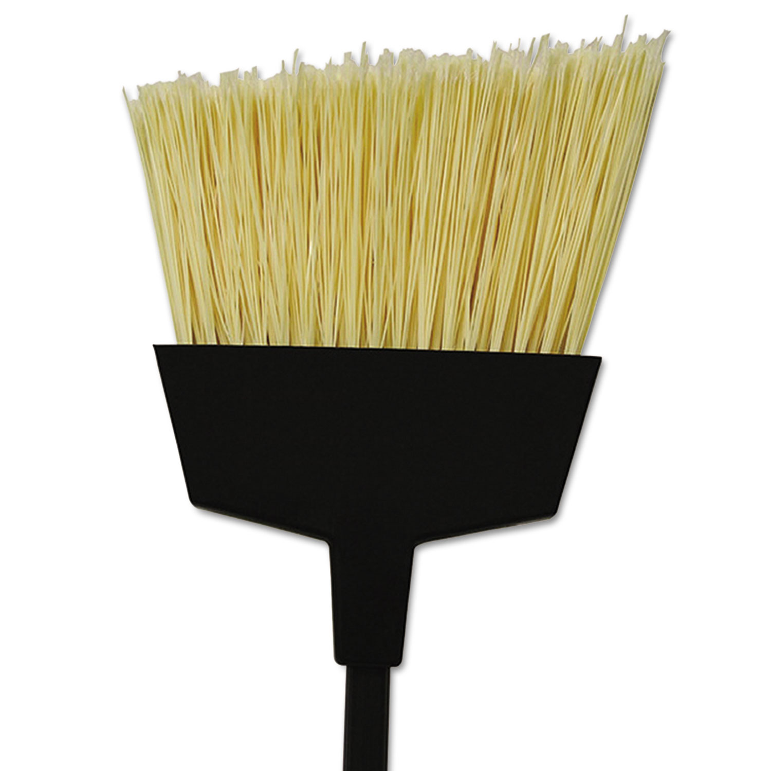 MaxiClean Angle Broom, Flagged PET Bristles, 56 Handle, Black, 6/Carton