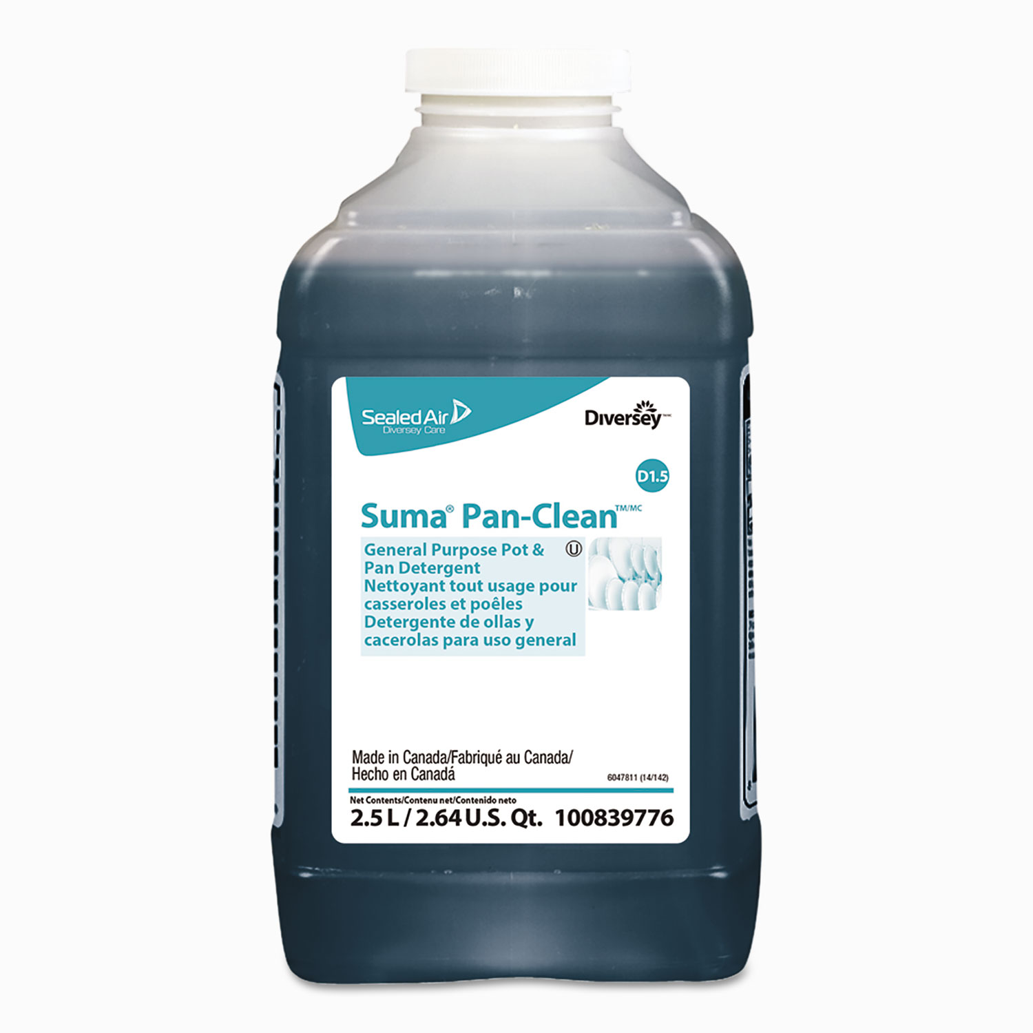 Suma Premium Pot & Pan Detergent, Citrus Scent, 2.5 L Bottle, 2/Carton