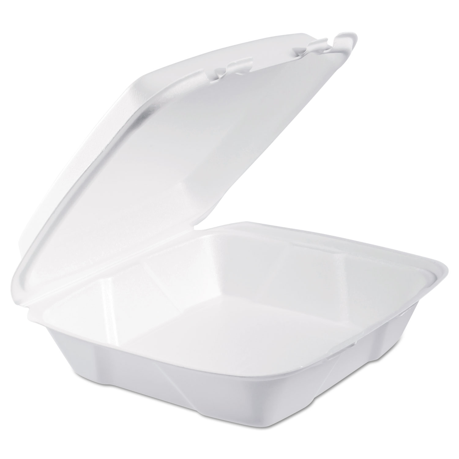  Dart 90HT1R Foam Hinged Lid Containers, 9.375 x 9.375 x 3, White, 200/Carton (DCC90HT1R) 