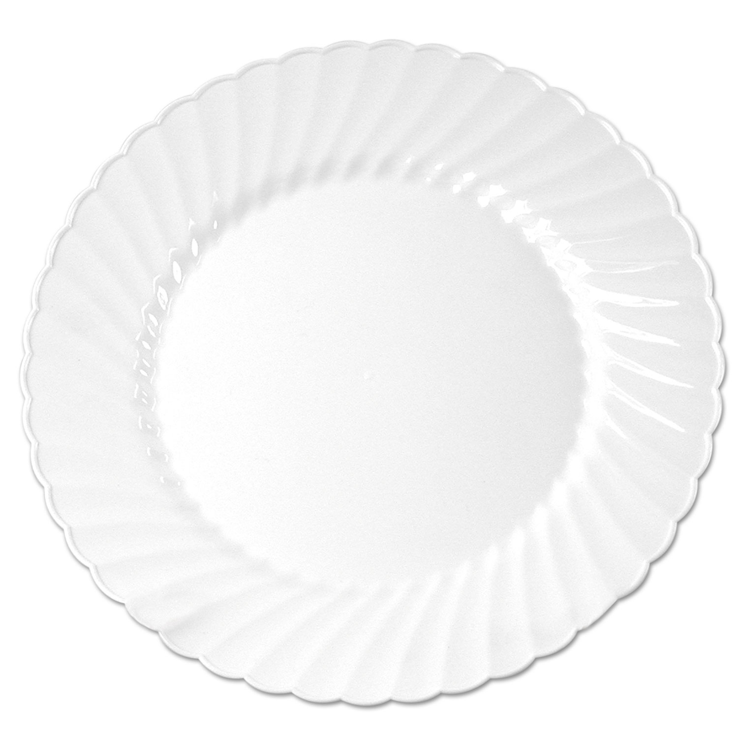 Classicware Plastic Dinnerware, Plates, White, 10.25 in, 12/Bag, 144/Carton