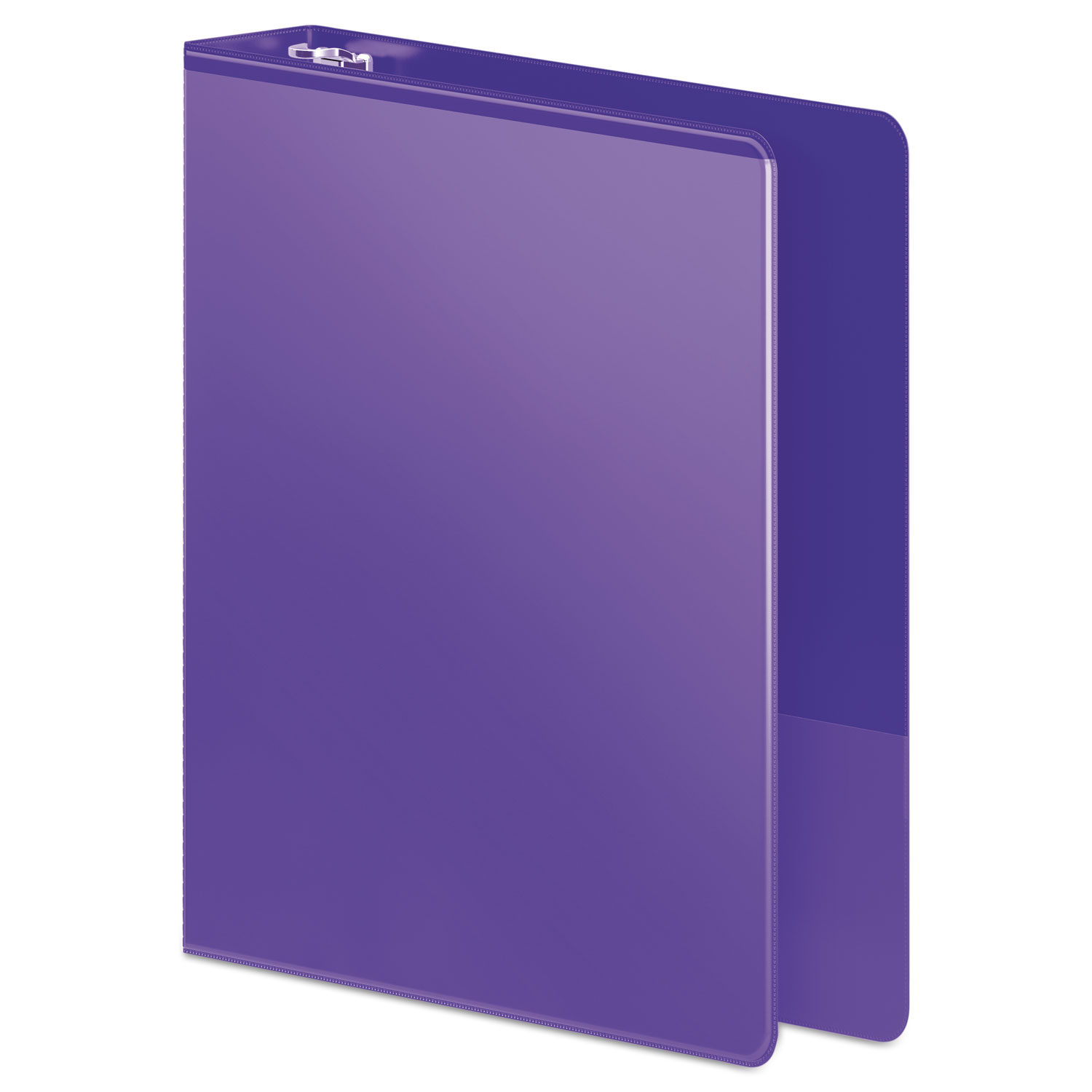 Heavy-Duty Round Ring View Binder w/Extra-Durable Hinge, 1 Cap, Purple