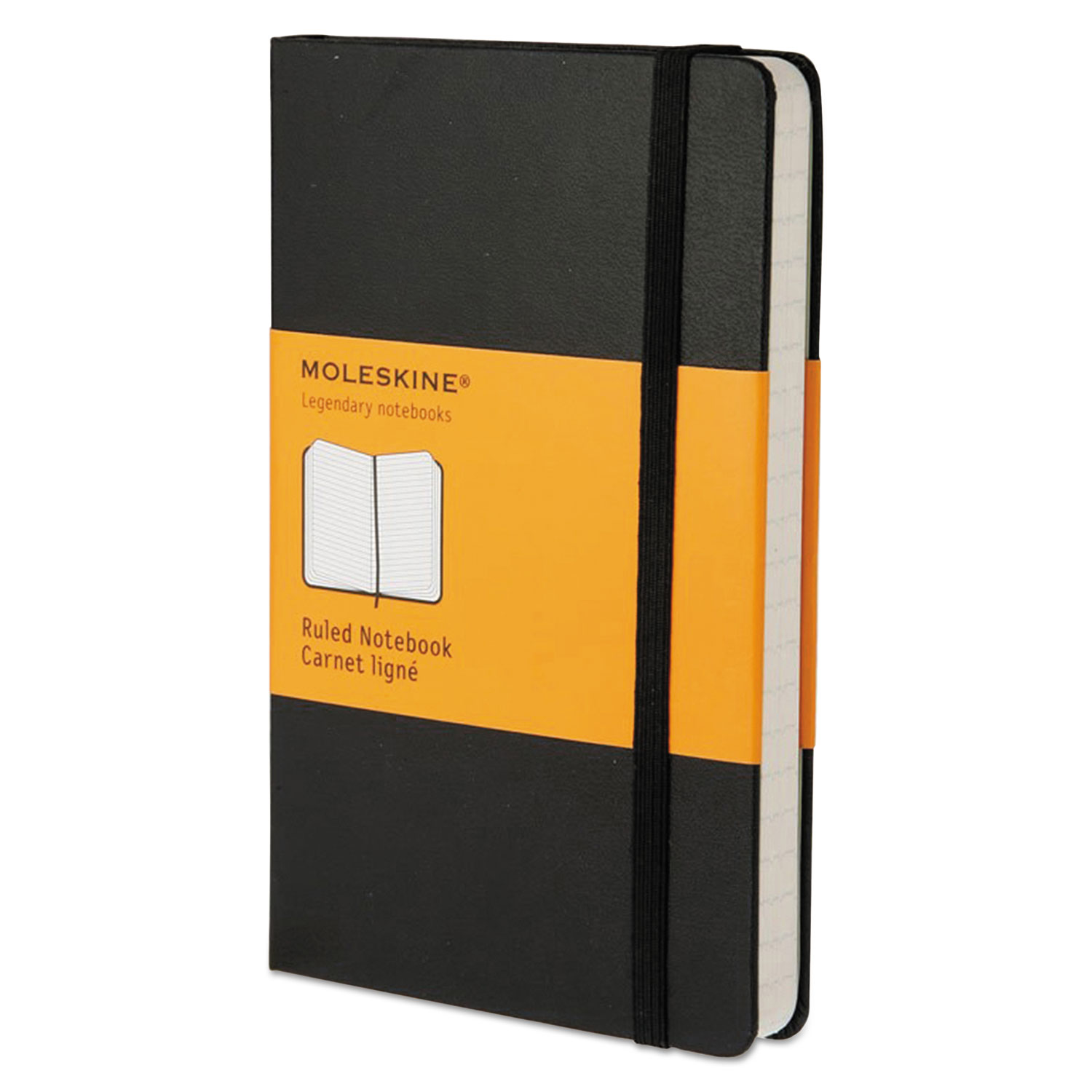  Moleskine MM710 Hard Cover Notebook, Narrow Rule, Black Cover, 5.5 x 3.5, 192 Sheets (HBGMM710) 