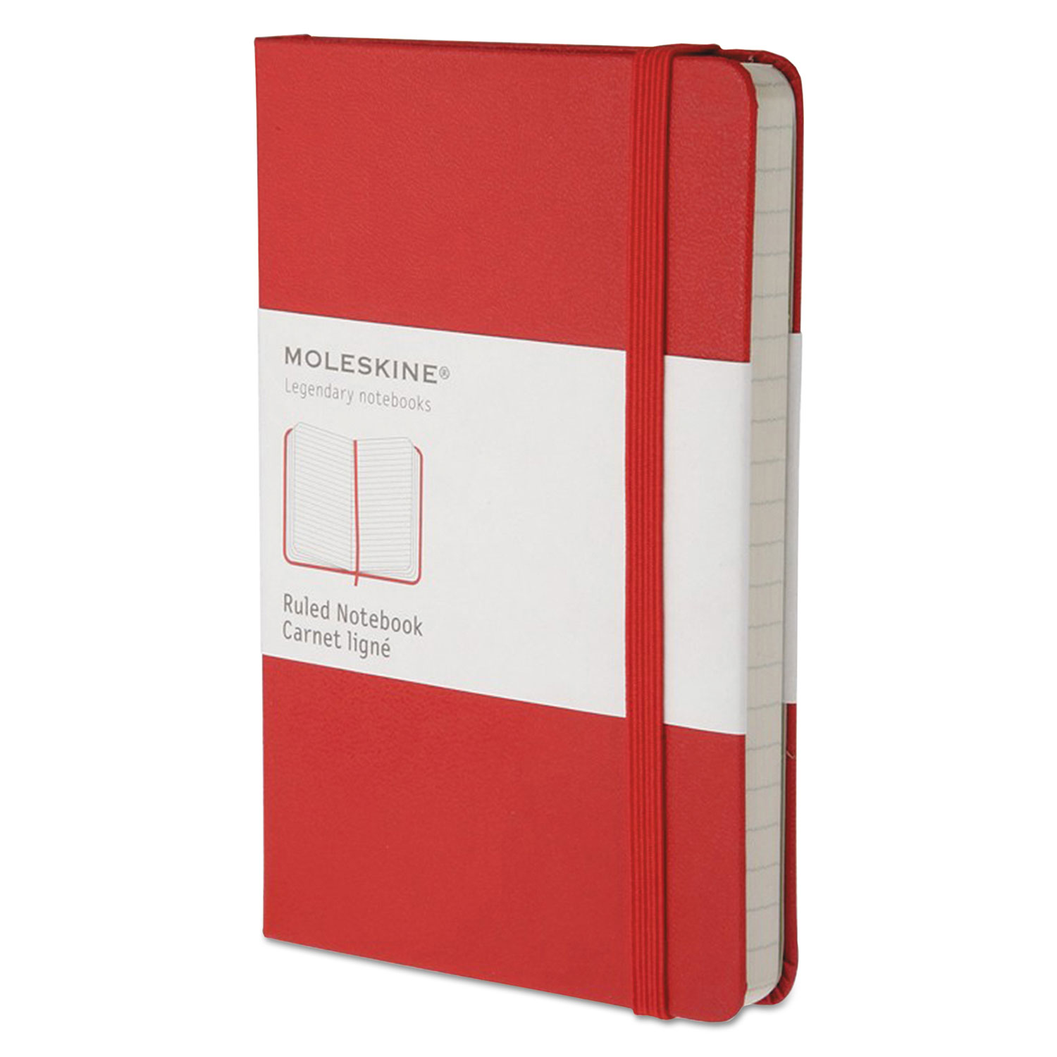  Moleskine MM710R Hard Cover Notebook, Narrow Rule, Red Cover, 5.5 x 3.5, 192 Sheets (HBGMM710R) 