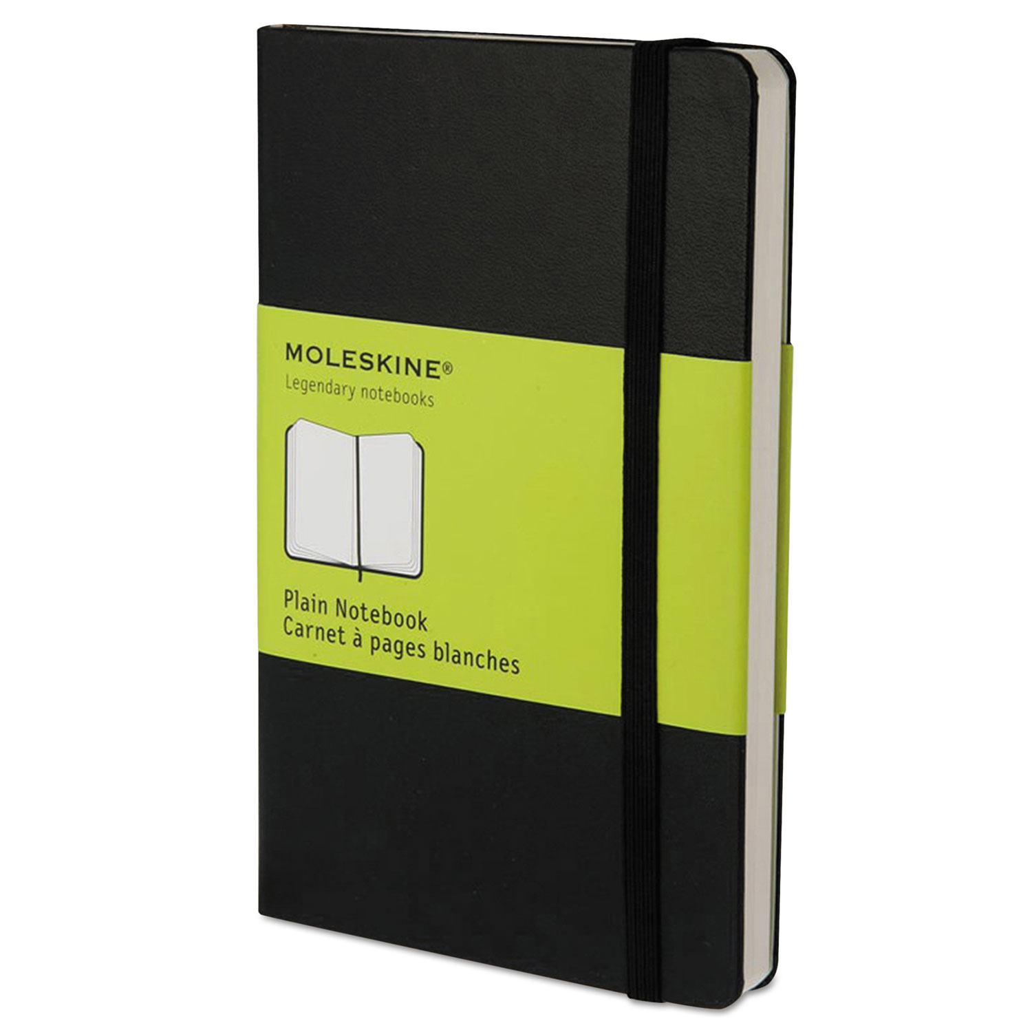 Moleskine® Hard Cover Notebook, Unruled, Black Cover, 5.5 x 3.5, 192 Sheets