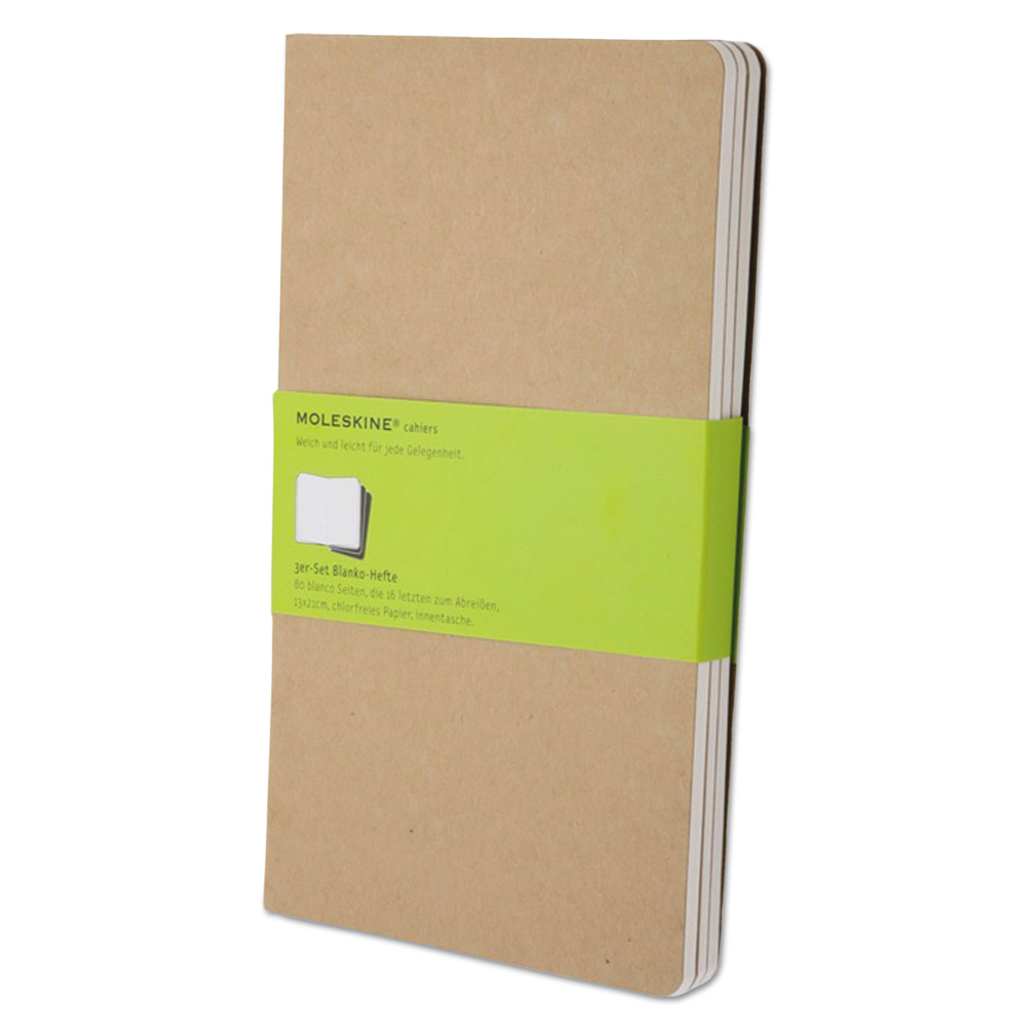  Moleskine QP418 Cahier Journal, Unruled, Kraft Brown Cover, 8.25 x 5, 80 Sheets, 3/Pack (HBGQP418) 