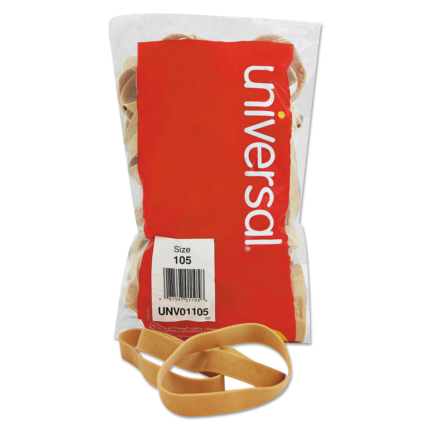 Rubber Bands, Size 105, 5 x 5/8, 55 Bands/1lb Pack