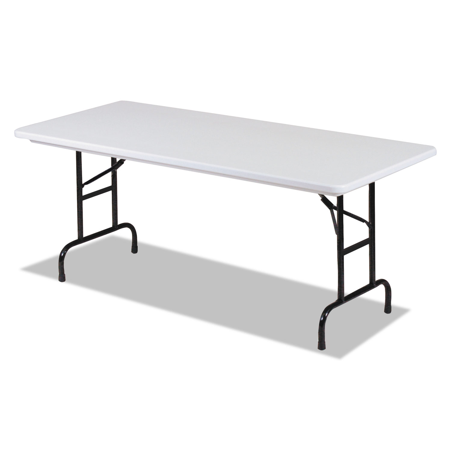 Blow Molded Resin Top Folding Tables, 60w x 30d x 22-32h, Gray Granite