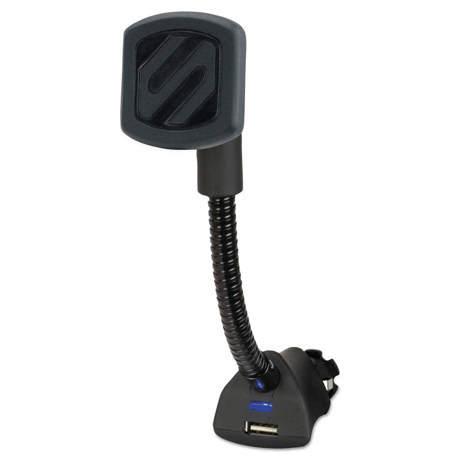  Scosche MAG12V Magnetic Power Socket Mount with USB Charging Port for Mobile Devices, Black (SOSMAG12V) 