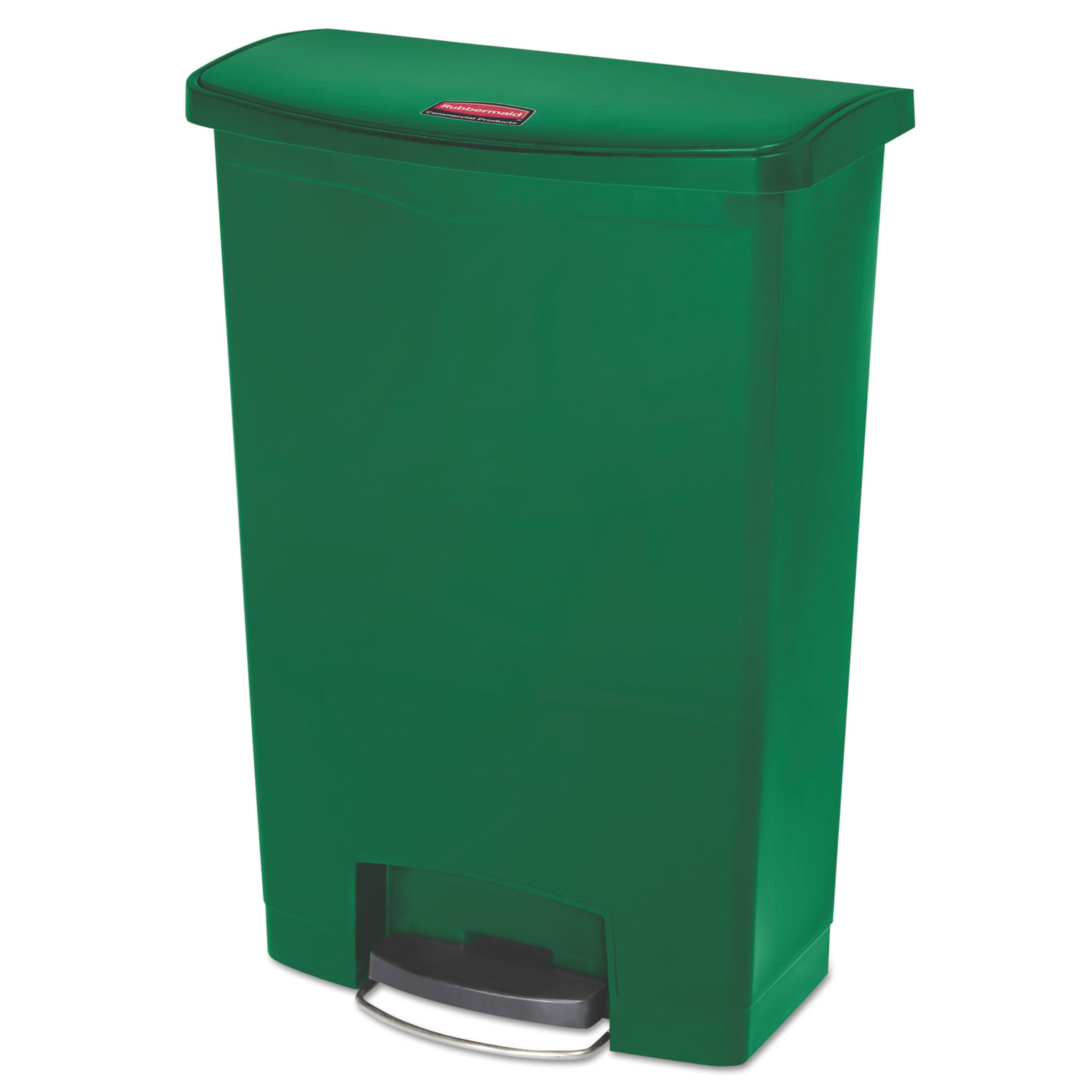 Slim Jim Resin Step-On Container, Front Step Style, 24 gal, Green
