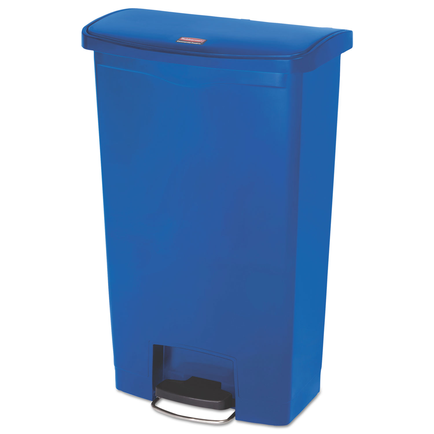 Slim Jim Resin Step-On Container, Front Step Style, 18 gal, Blue