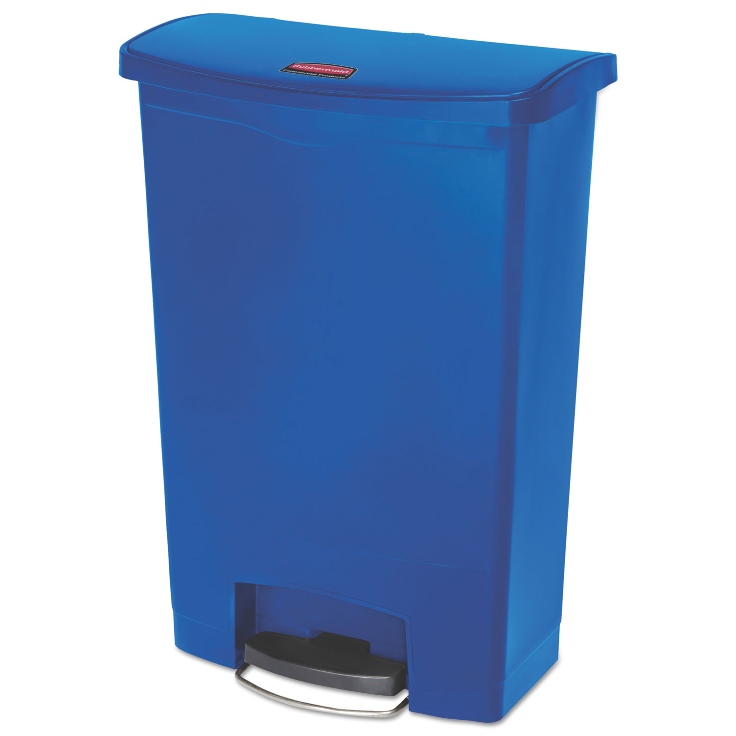  Rubbermaid Commercial 1883597 Slim Jim Resin Step-On Container, Front Step Style, 24 gal, Blue (RCP1883597) 