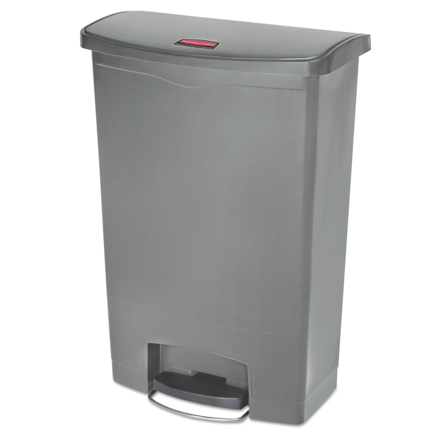  Rubbermaid Commercial 1883606 Slim Jim Resin Step-On Container, Front Step Style, 24 gal, Gray (RCP1883606) 