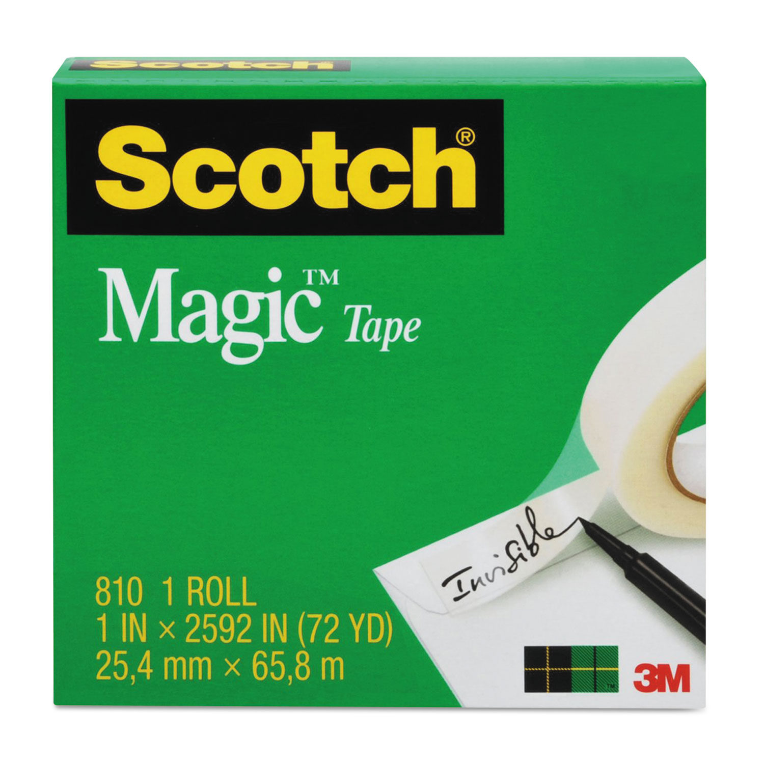  Scotch 810 Magic Tape Refill, 1 Core, 1 x 36 yds, Clear (MMM81011296) 