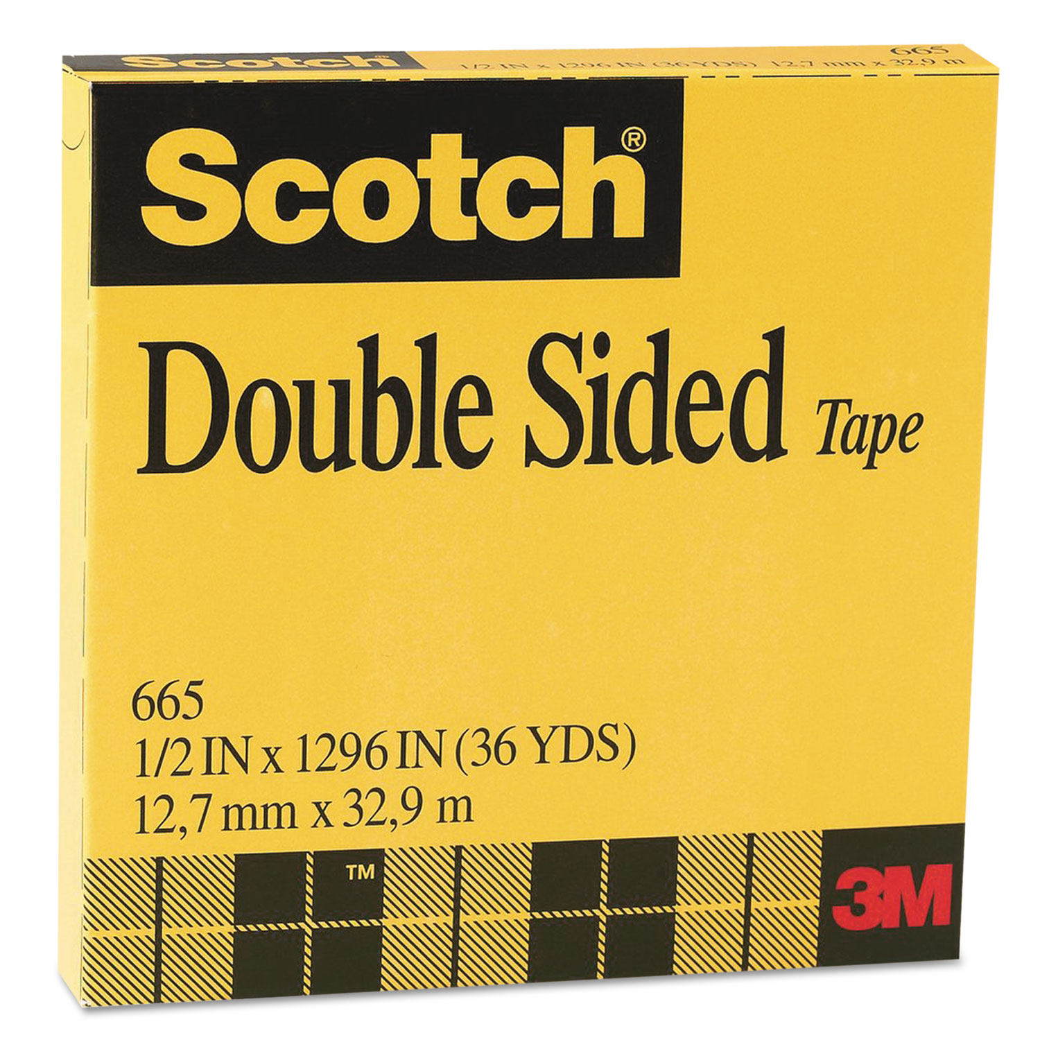 Double-Sided Tape, 1/2 x 1296, 3 Core, Clear
