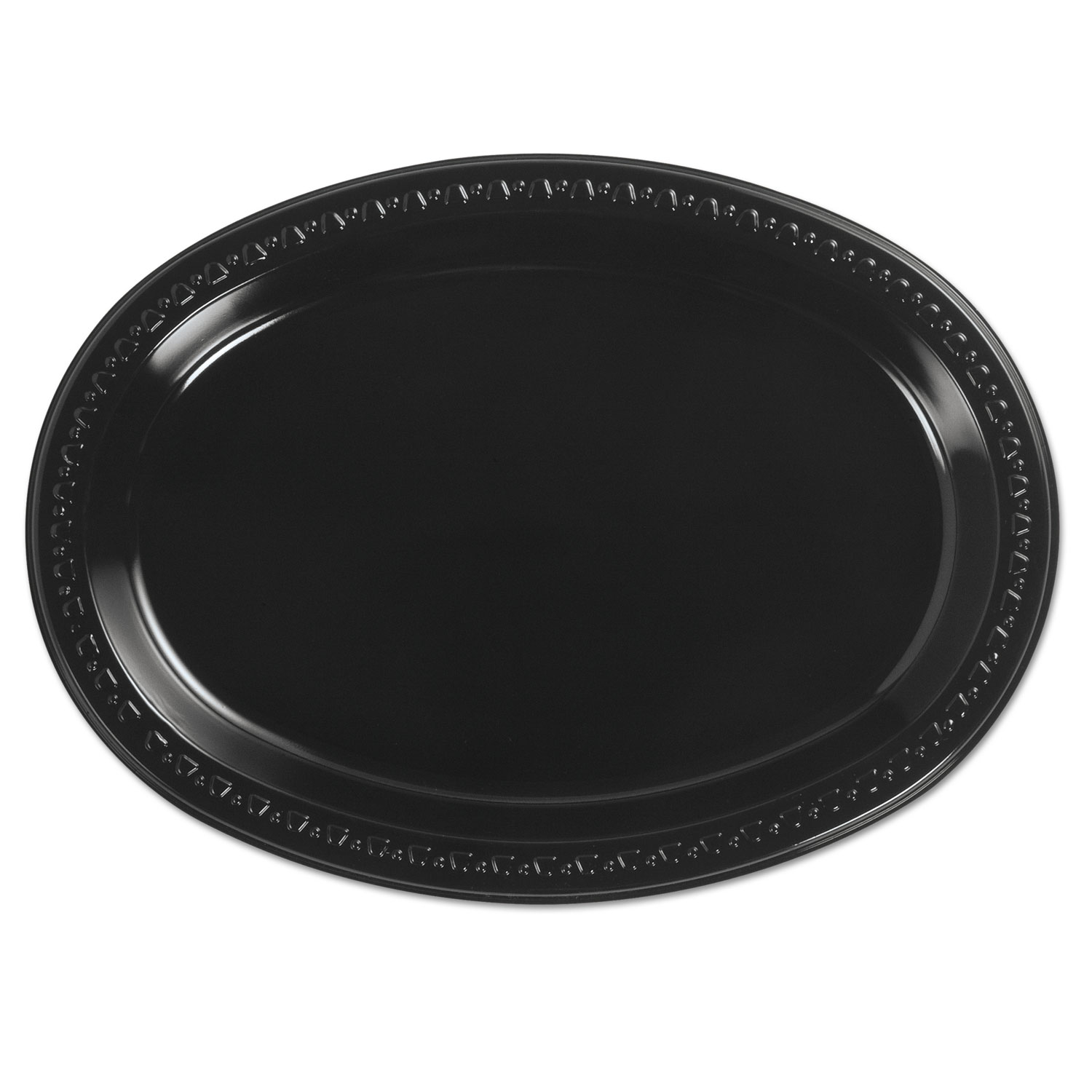  Chinet 81411 Heavyweight Plastic Platters, 8 x 11, Black, 125/Bag, 4 Bag/Carton (HUH81411) 