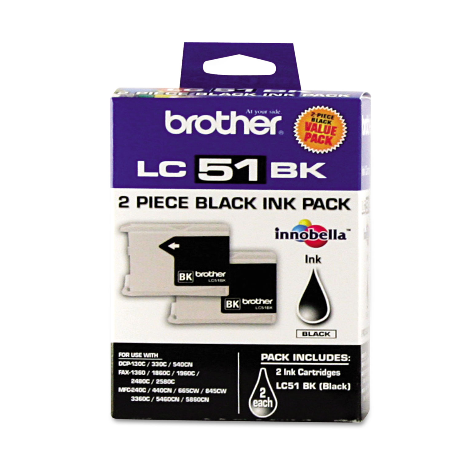 LC512PKS Innobella Ink, Black, 2/PK