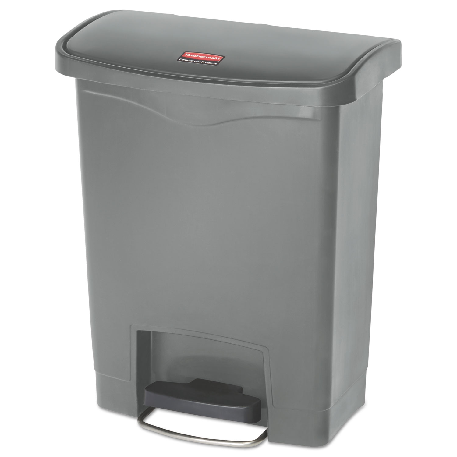  Rubbermaid Commercial 1883600 Slim Jim Resin Step-On Container, Front Step Style, 8 gal, Gray (RCP1883600) 
