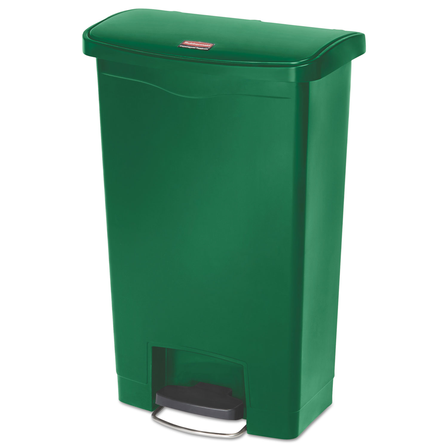  Rubbermaid Commercial 1883584 Slim Jim Resin Step-On Container, Front Step Style, 13 gal, Green (RCP1883584) 