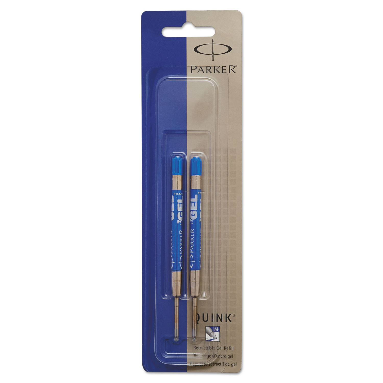  Parker 1950364 Refill for Parker Retractable Gel Ink Roller Ball Pens, Medium Point, Blue Ink, 2/Pack (PAR1950364) 