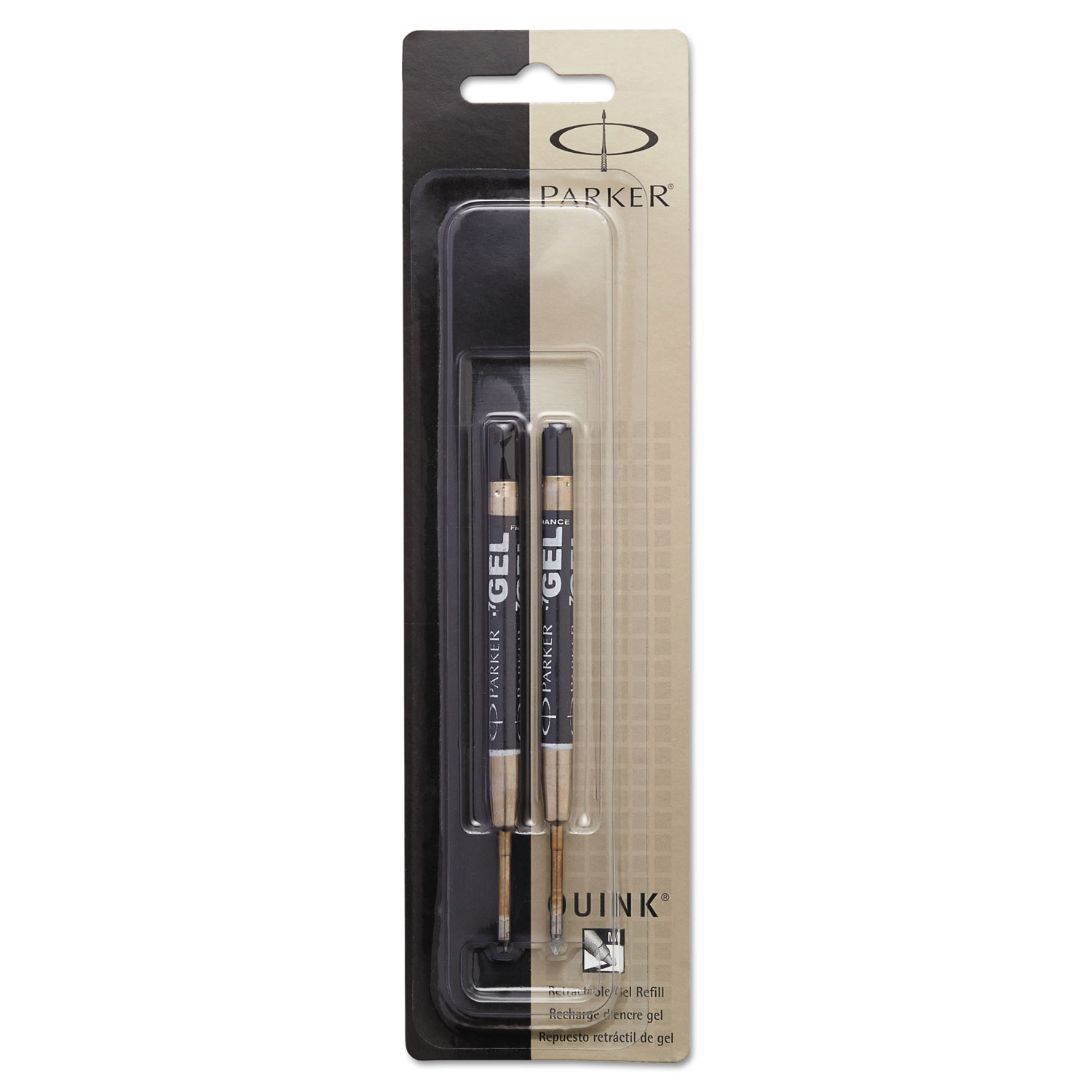 Refill for Parker Retractable Gel Ink Roller Ball Pens, Medium Conical Tip,  Black Ink, 2/Pack - BOSS Office and Computer Products
