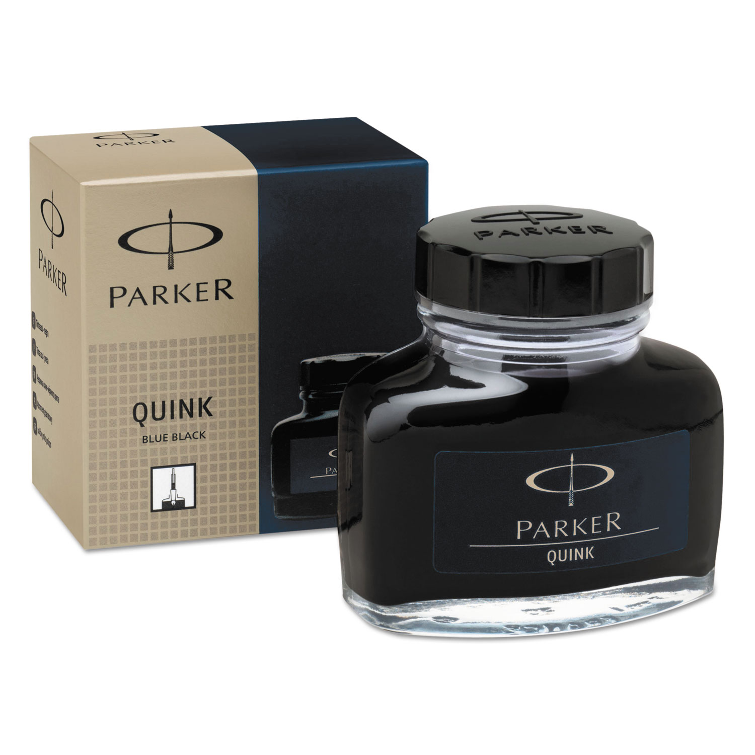 Super Quink Permanent Ink for Parker Pens, 2 oz Bottle, Blue/Black