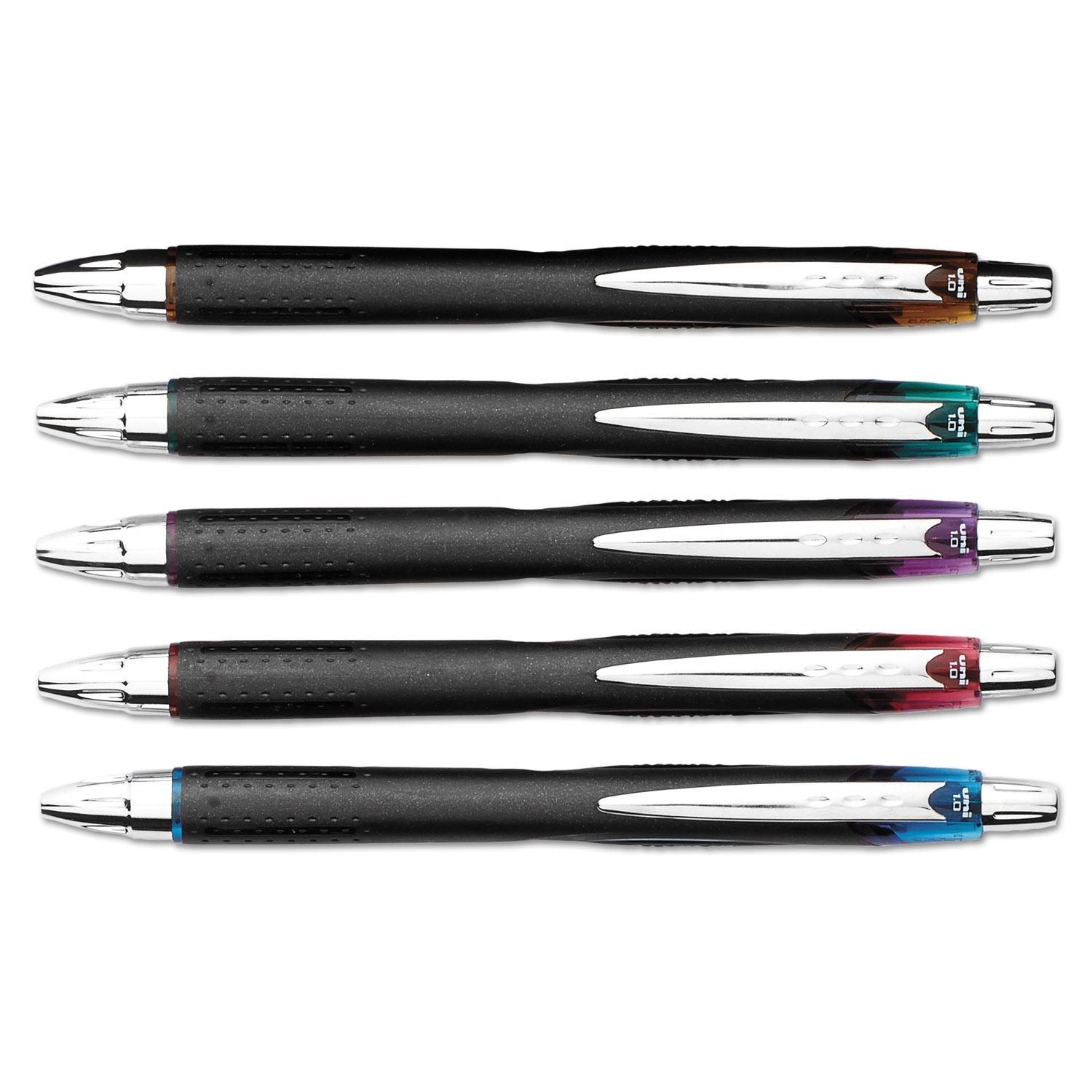 Jetstream RT Roller Ball Retractable Pen, 1.0 mm, Assorted Ink, Bold, 5/Pack